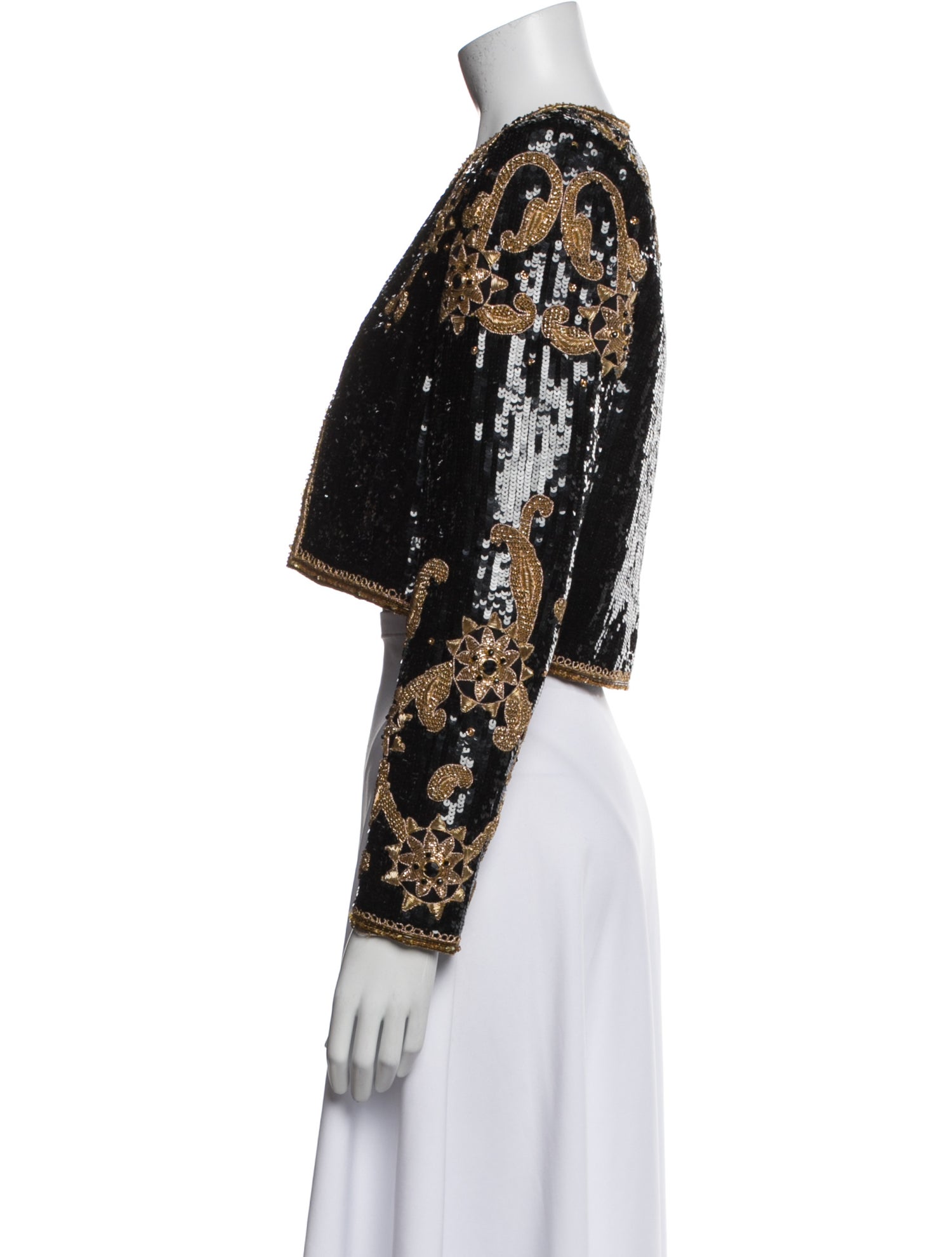 Victor Costa Silk Printed Evening Jacket