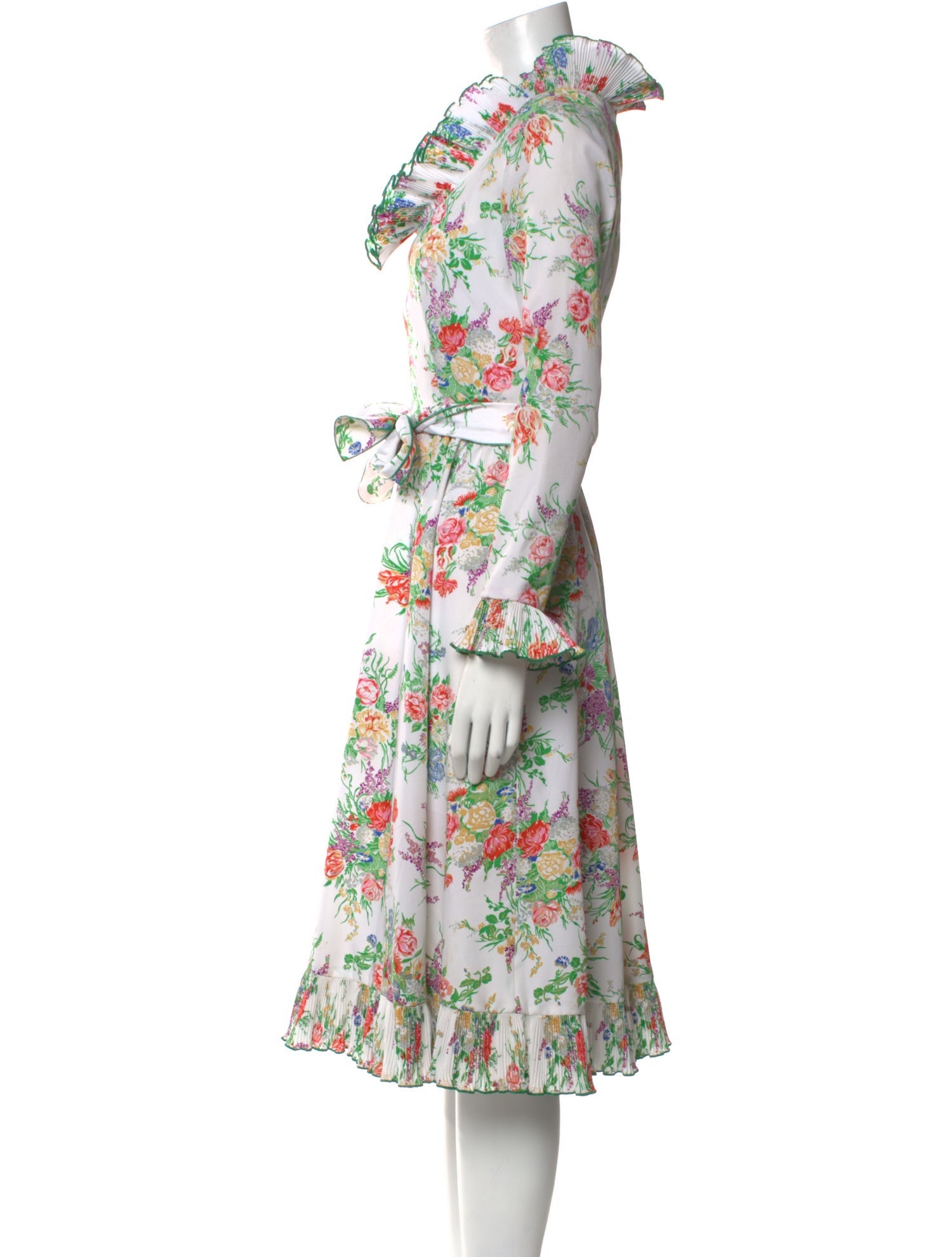 Victor Costa Floral Print Midi Length Dress