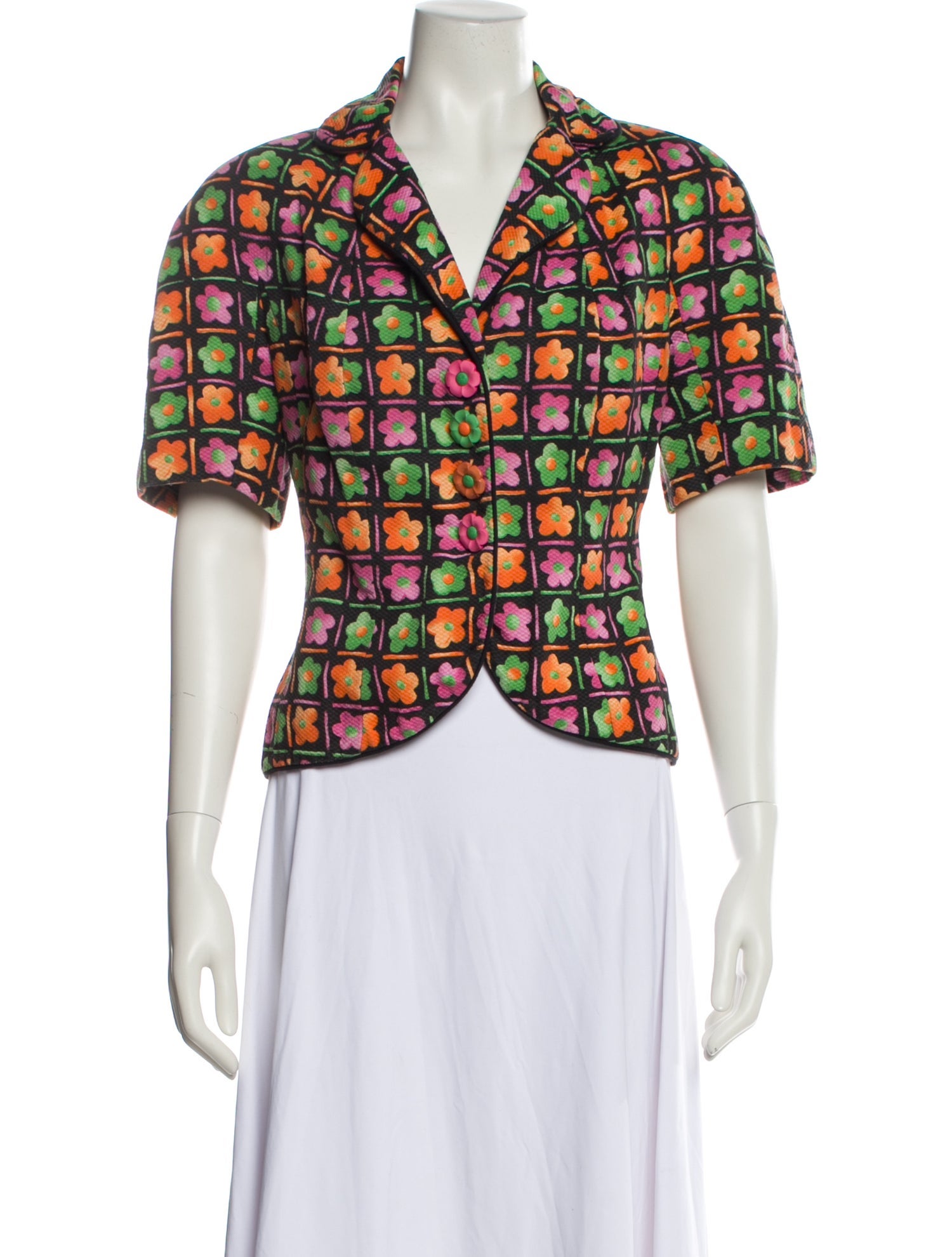 Victor Costa Vintage Printed Bolero