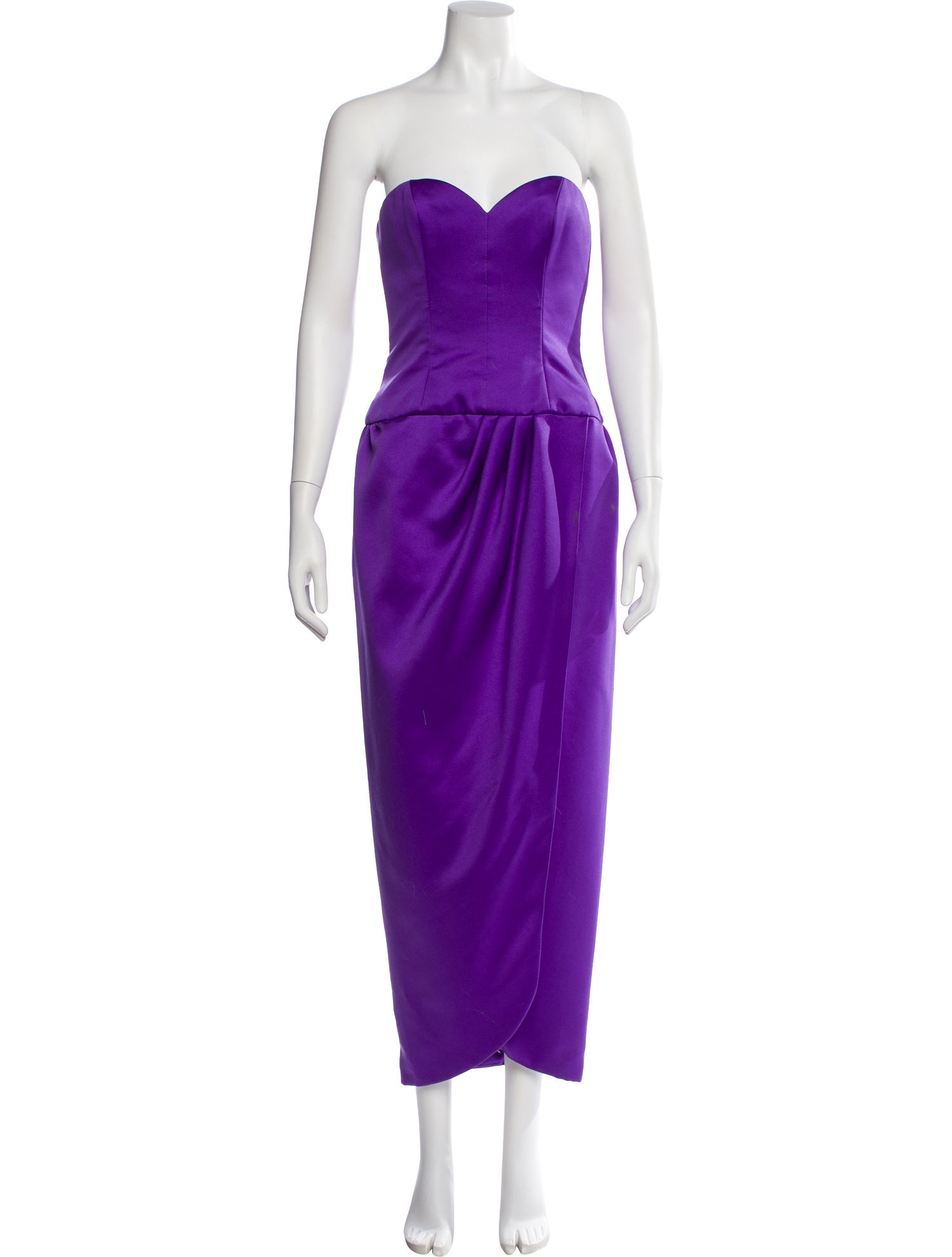 Victor Costa Satin Midi Length Dress