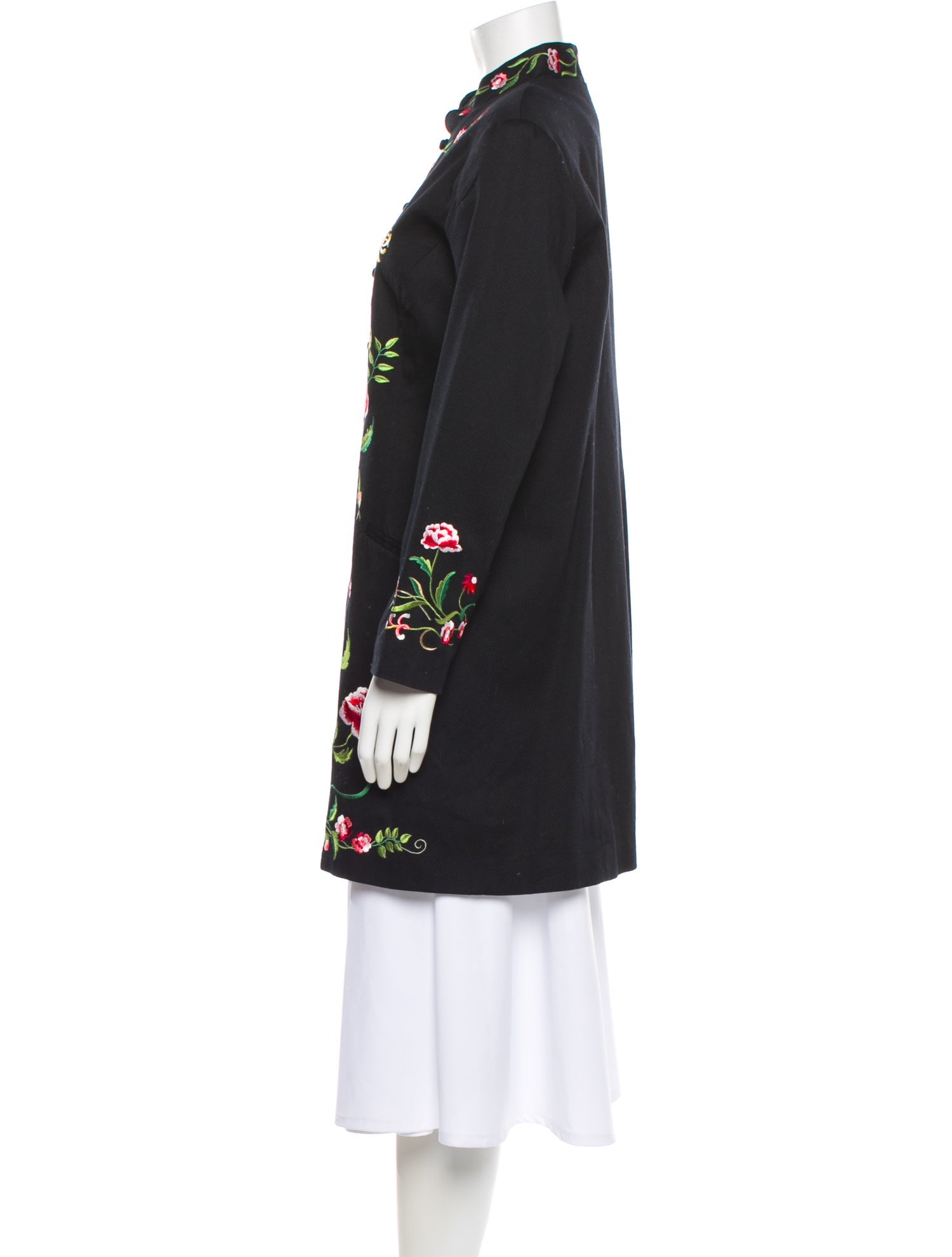 Victor Costa Floral Print Coat