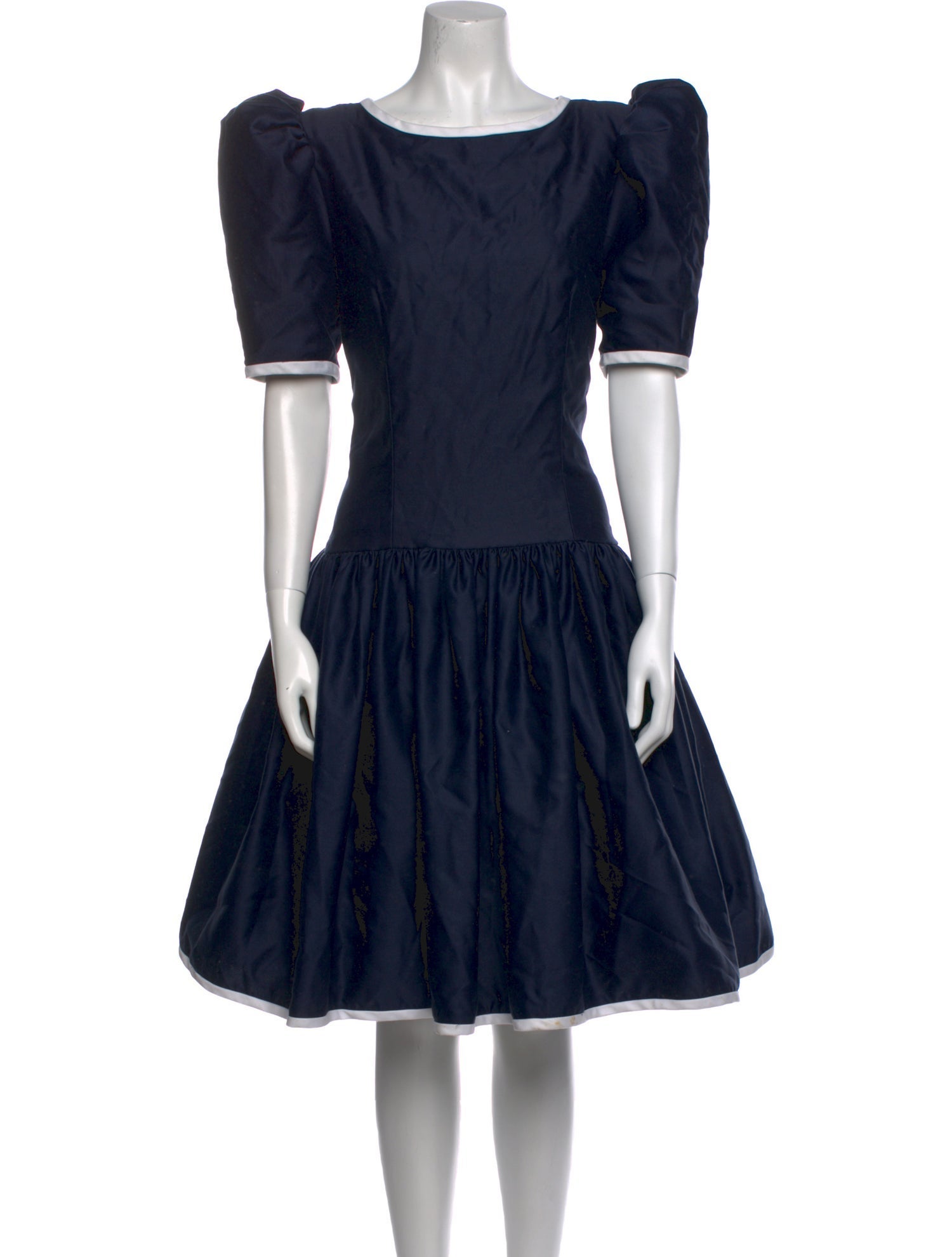 Victor Costa Bateau Neckline Knee-Length Dress