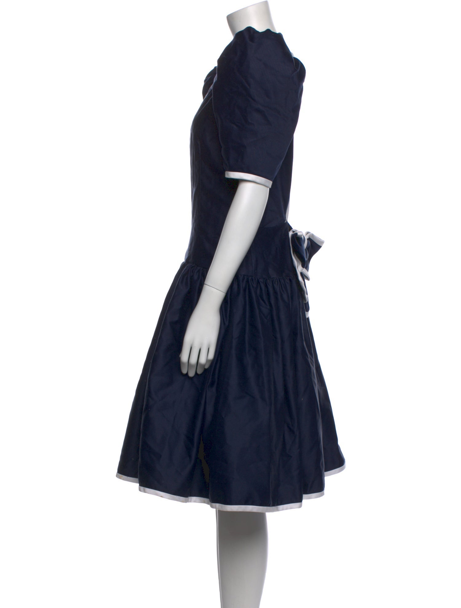 Victor Costa Bateau Neckline Knee-Length Dress