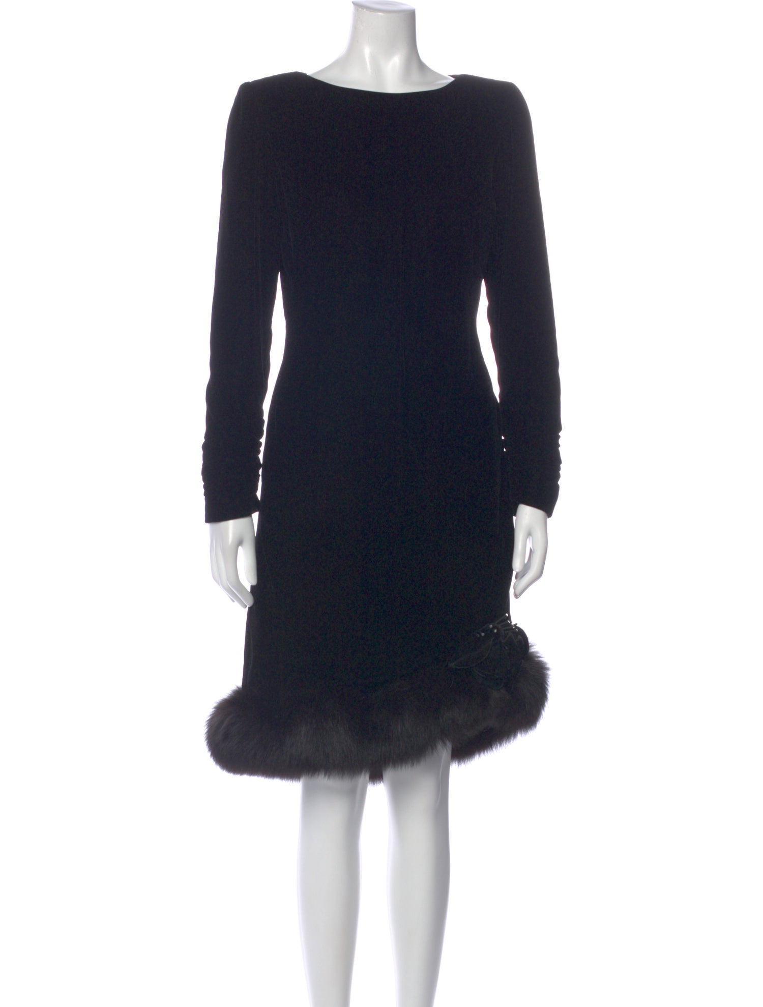 Victor Costa Bateau Neckline Knee-Length Dress