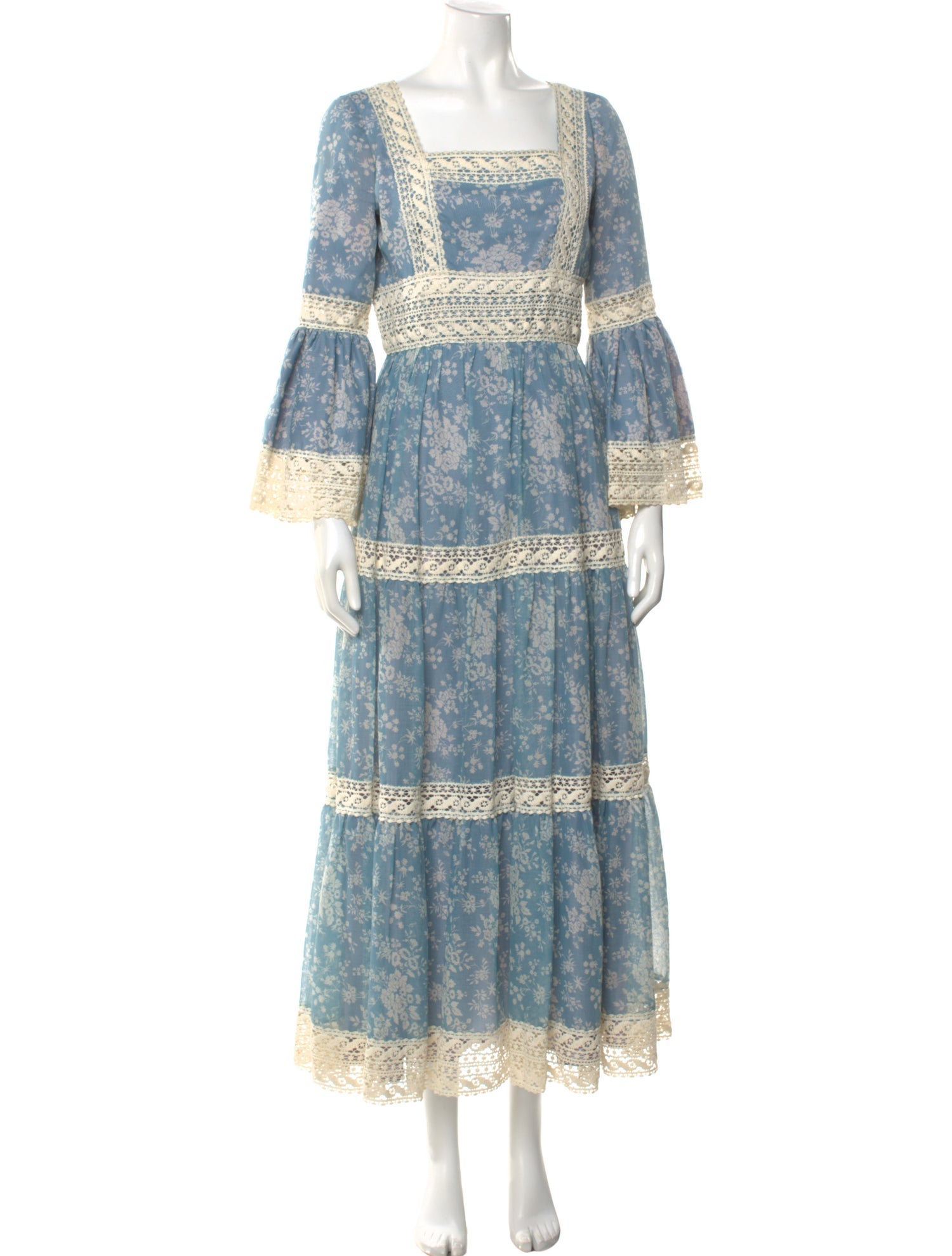 Victor Costa Floral Print Long Dress