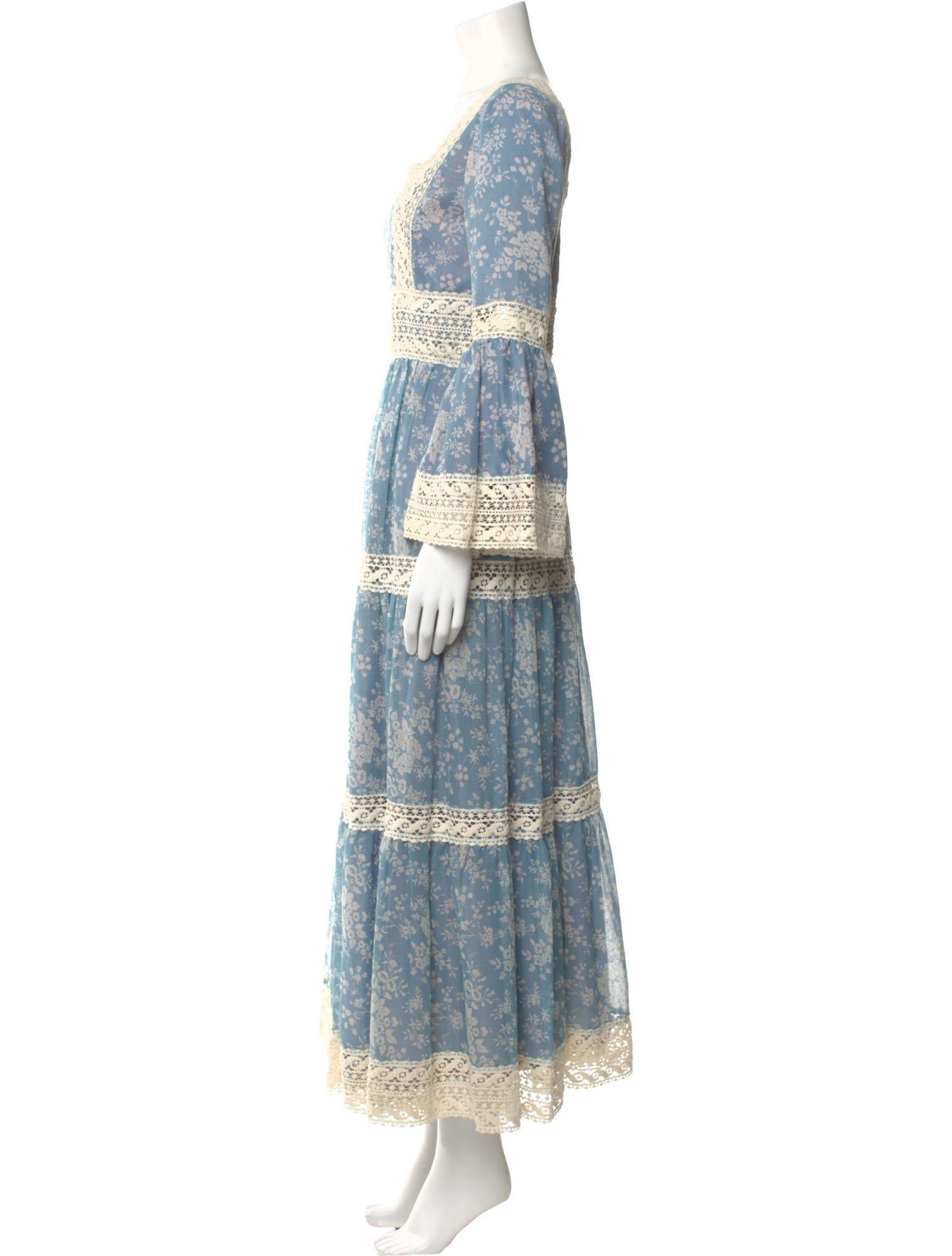 Victor Costa Floral Print Long Dress