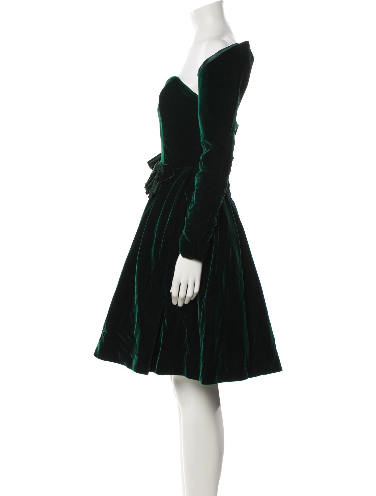 Victor Costa Off-The-Shoulder Knee-Length Dress