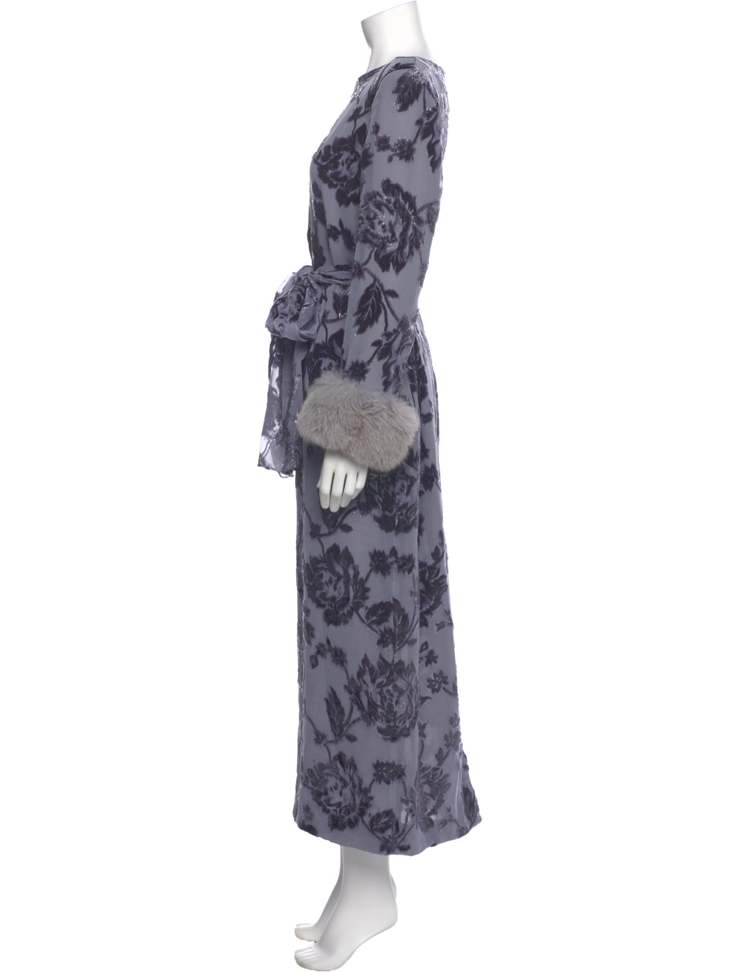 Victor Costa Floral Print Long Dress