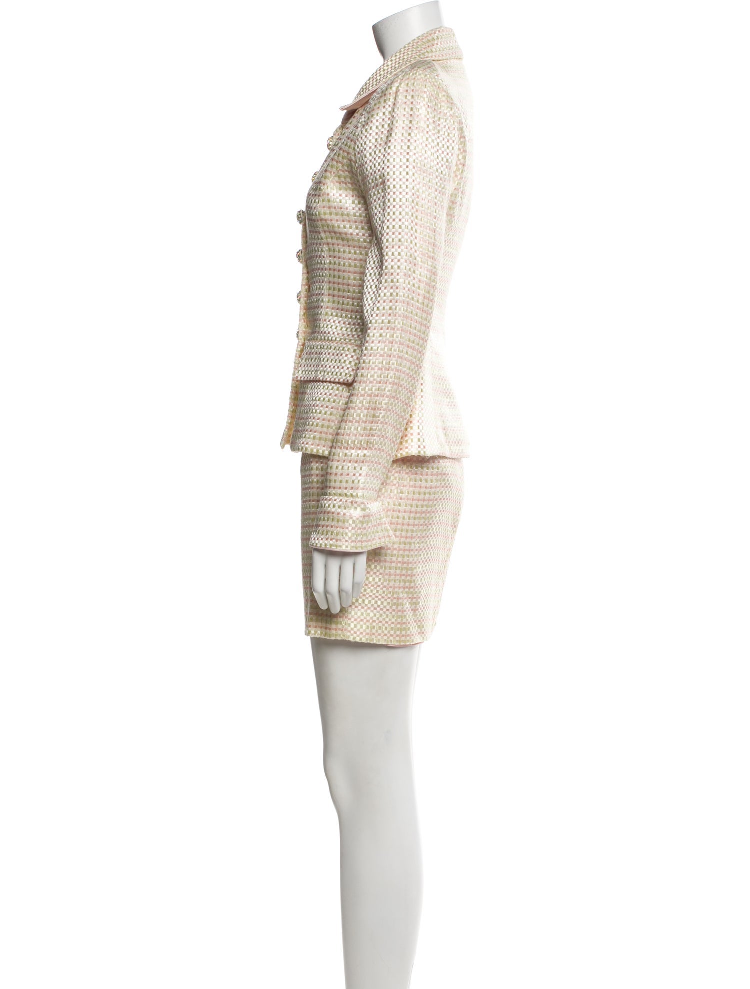 Victor Costa Printed Skirt Suit