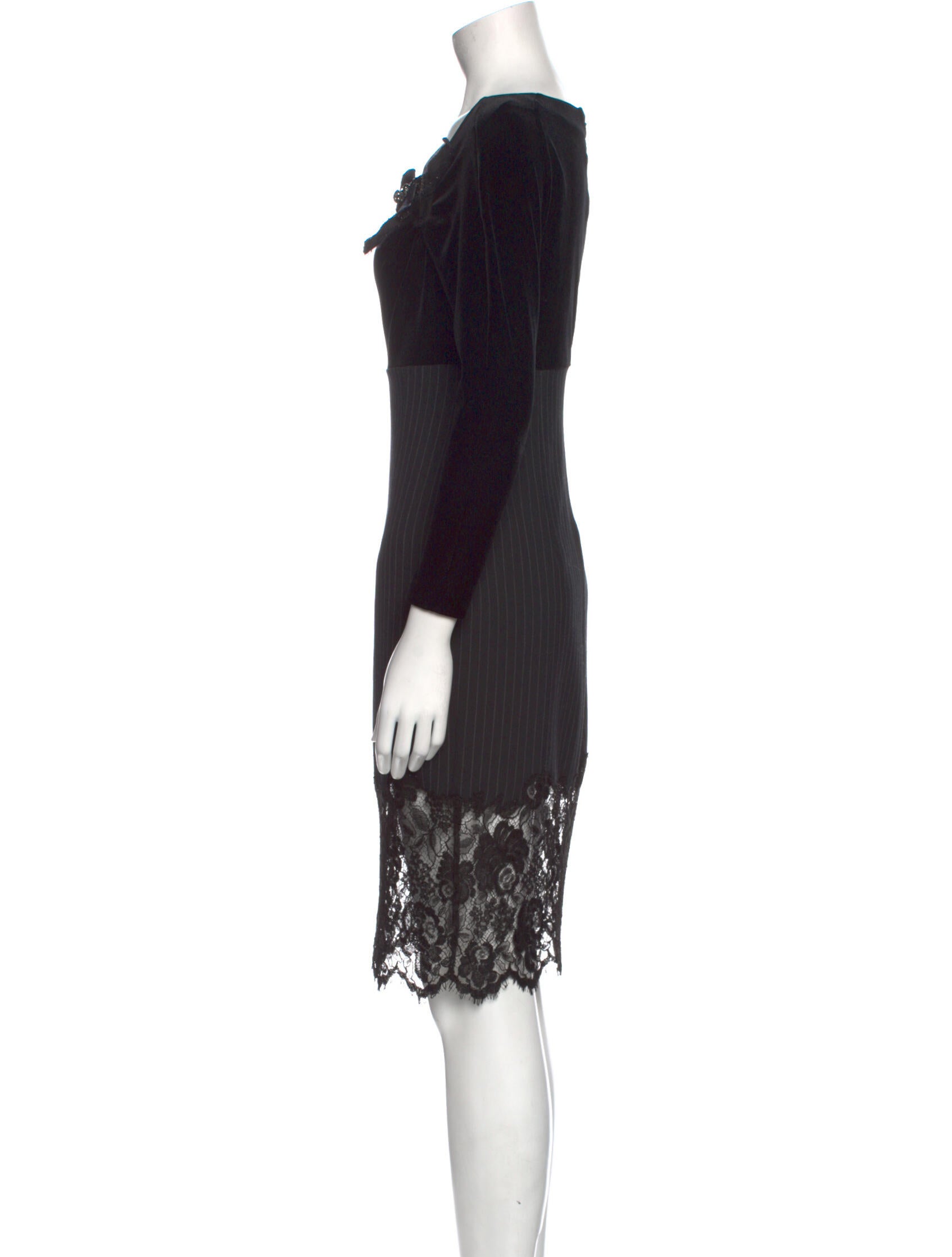 VDP Collection Lace Pattern Knee-Length Dress