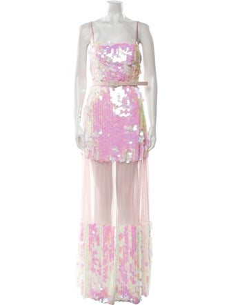 VDP Collection Bateau Neckline Long Dress