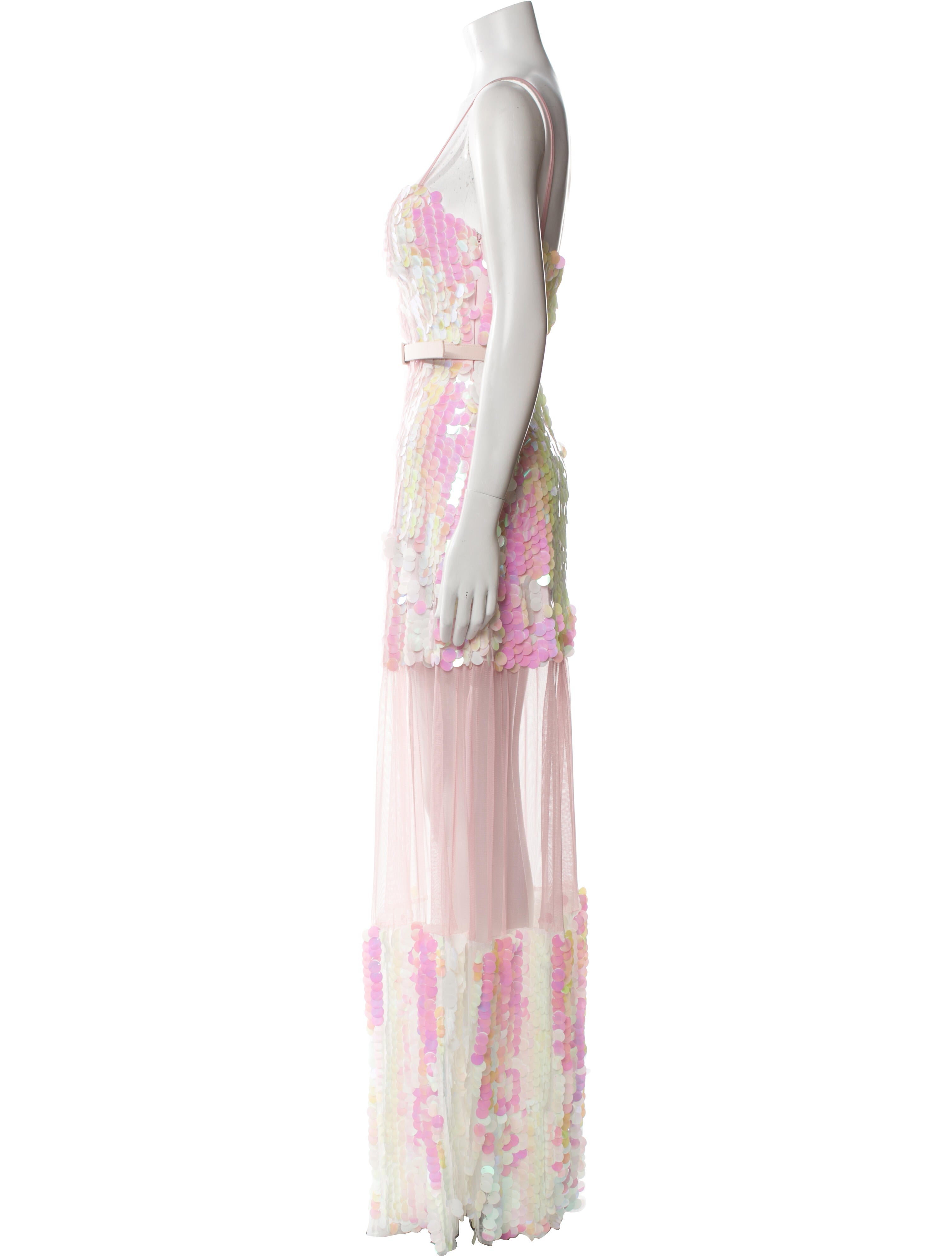 VDP Collection Bateau Neckline Long Dress