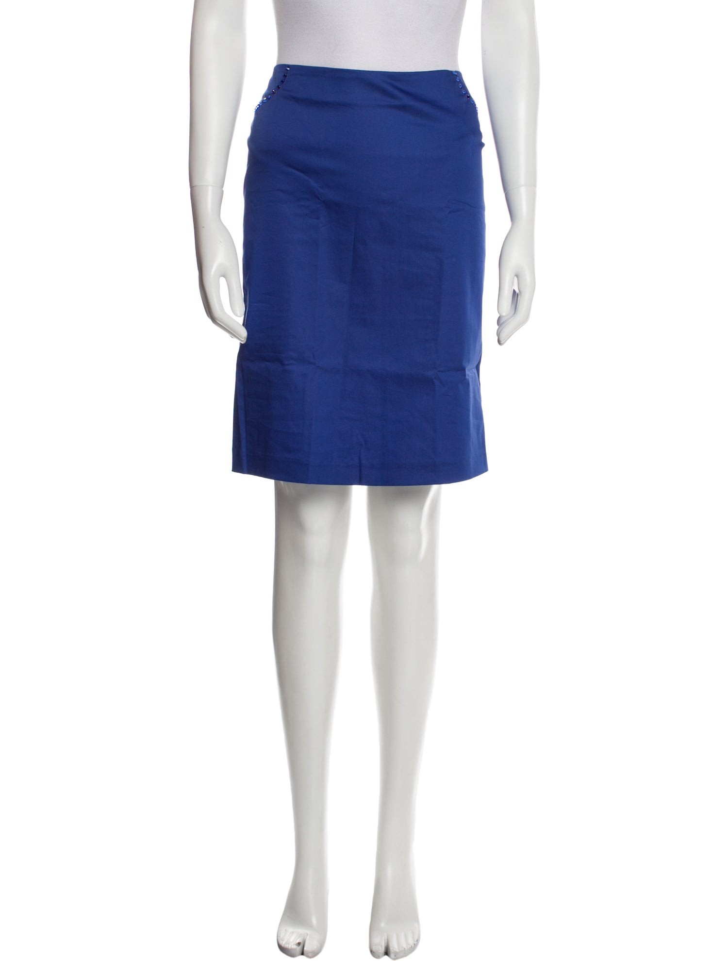 VDP Collection Crystal Embellishments Knee-Length Skirt