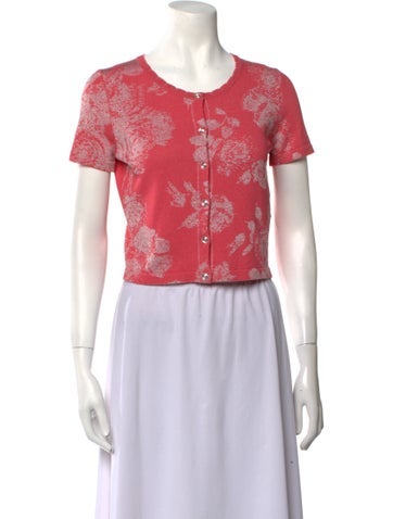 VDP Collection Tops Printed Scoop Neck Crop Top Us6, It42 | M