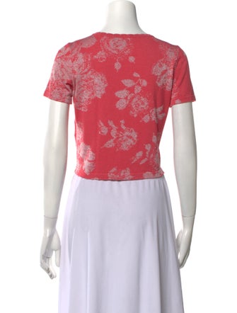 VDP Collection Printed Scoop Neck Crop Top