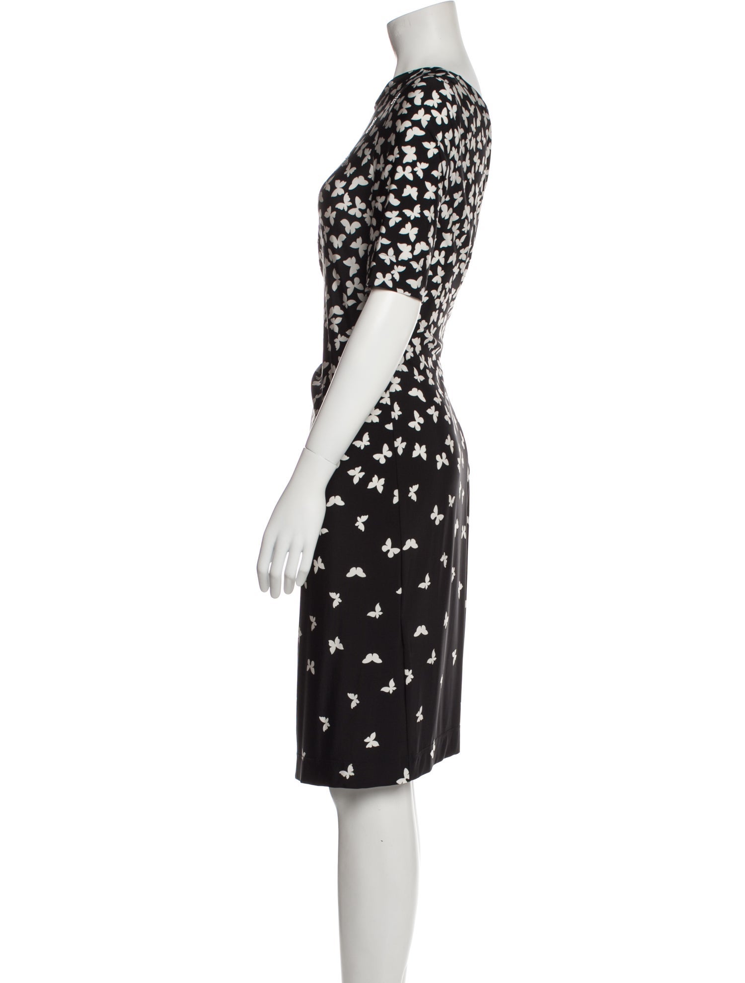 VDP Collection Floral Print Knee-Length Dress