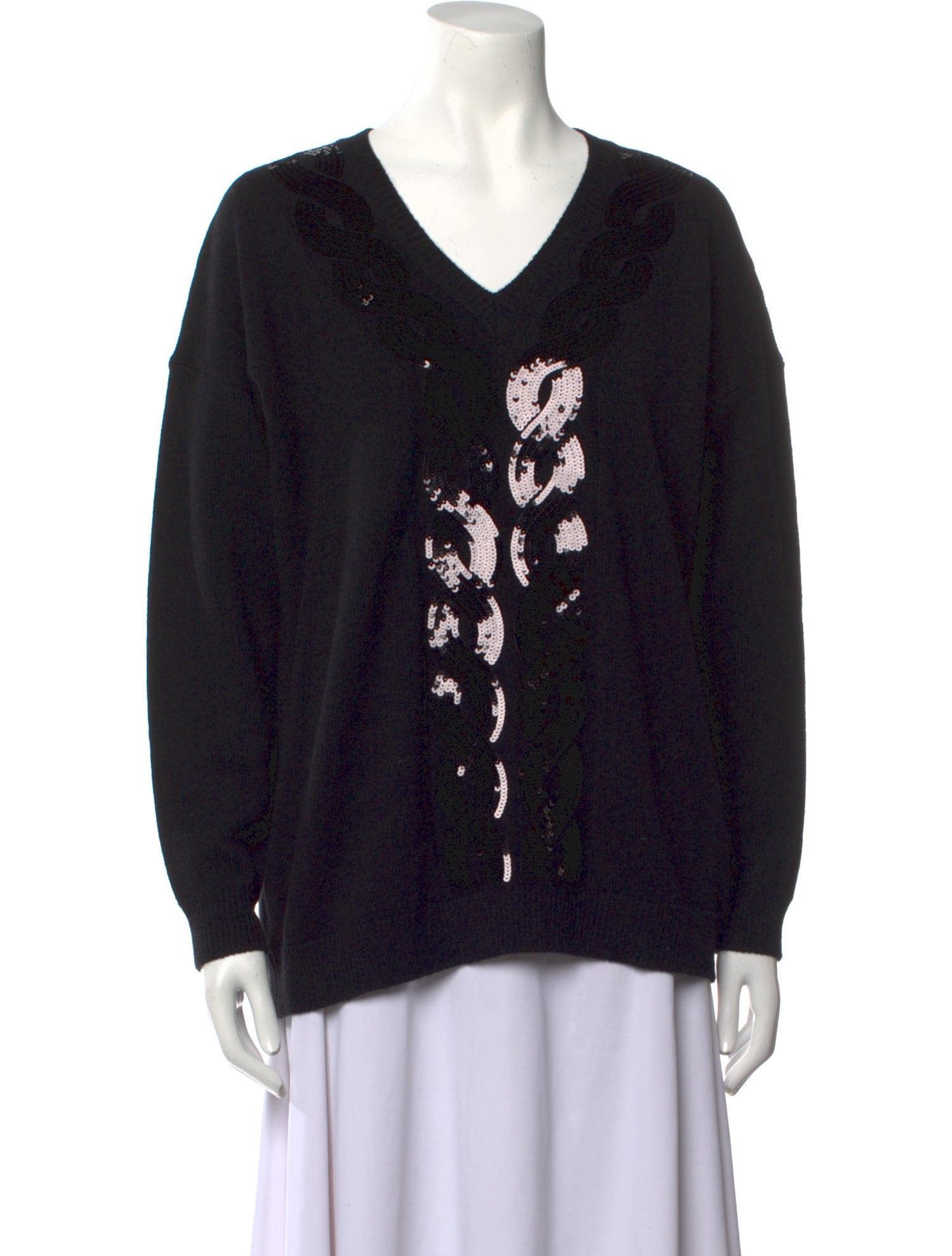 VDP Collection Virgin Wool Patterned Sweater