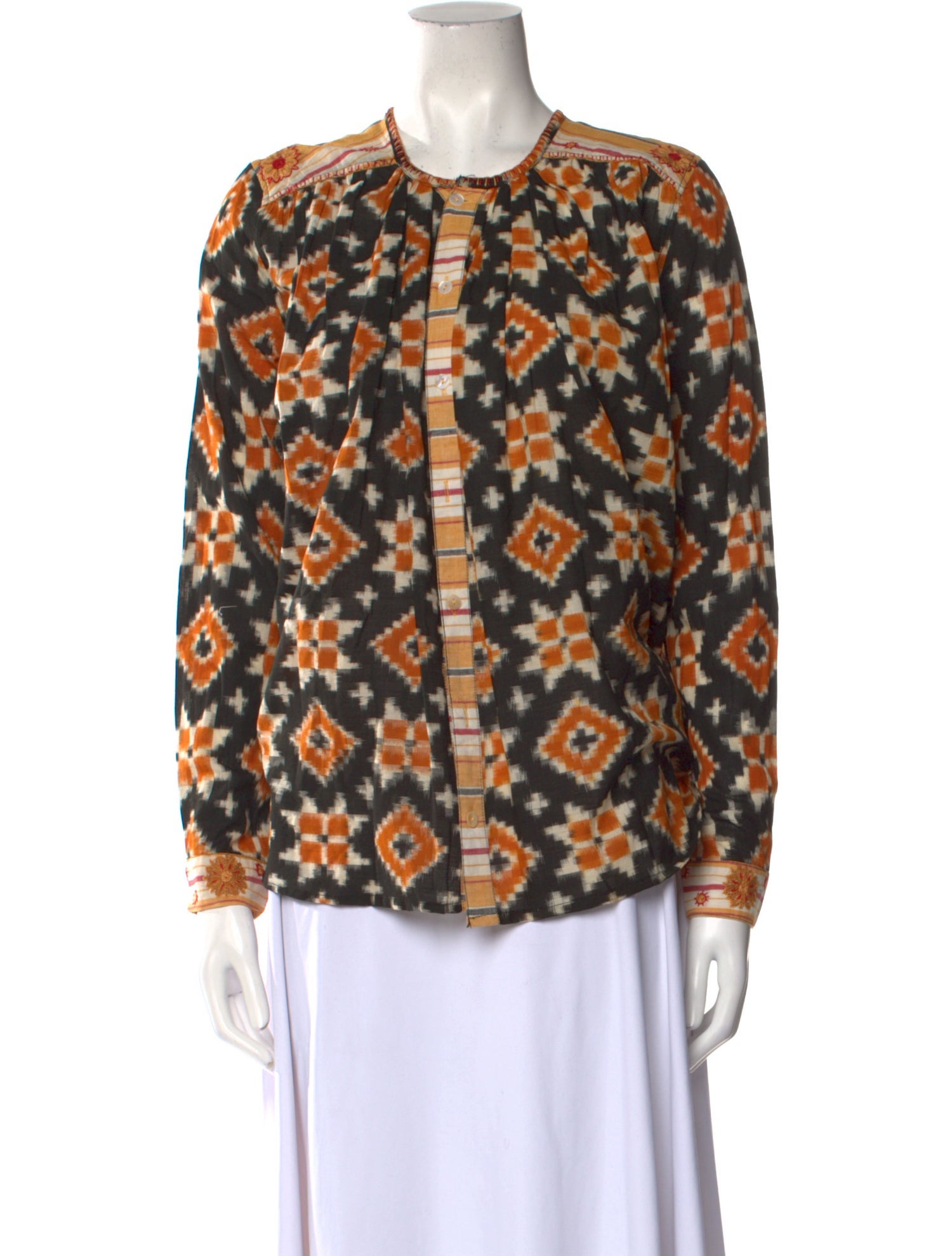 V de Vinster Printed Crew Neck Blouse w/ Tags