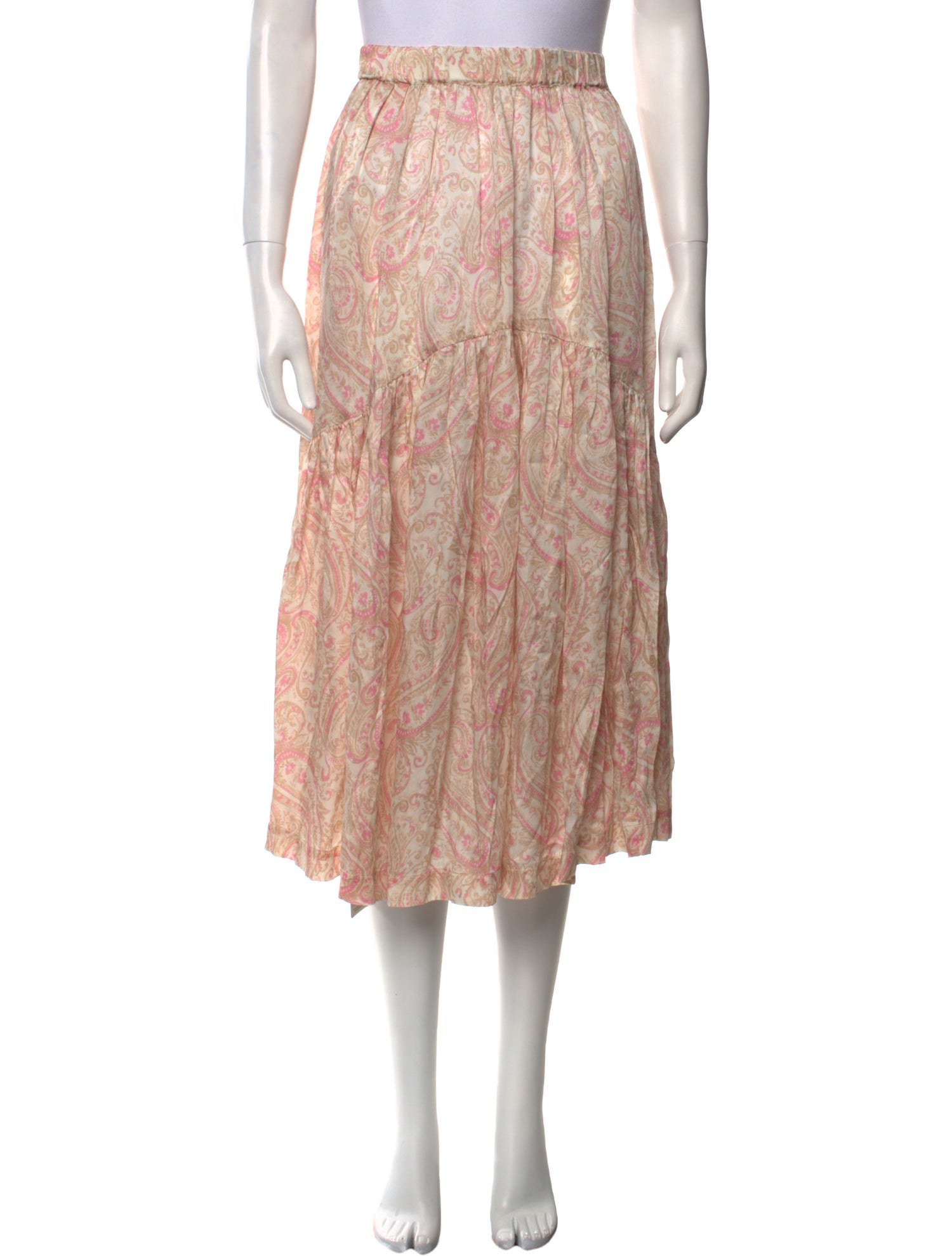 V de Vinster Paisley Print Midi Length Skirt