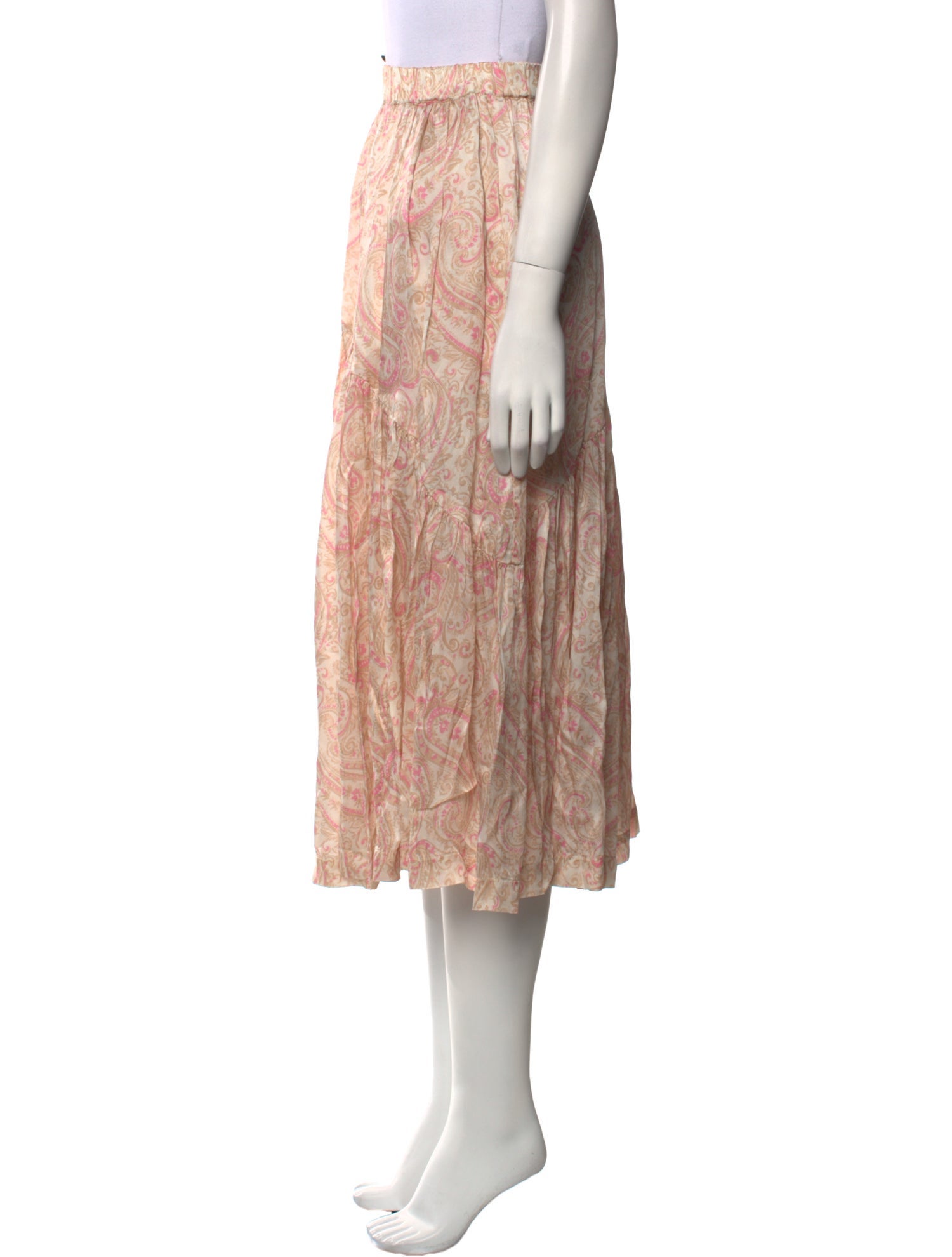 V de Vinster Paisley Print Midi Length Skirt