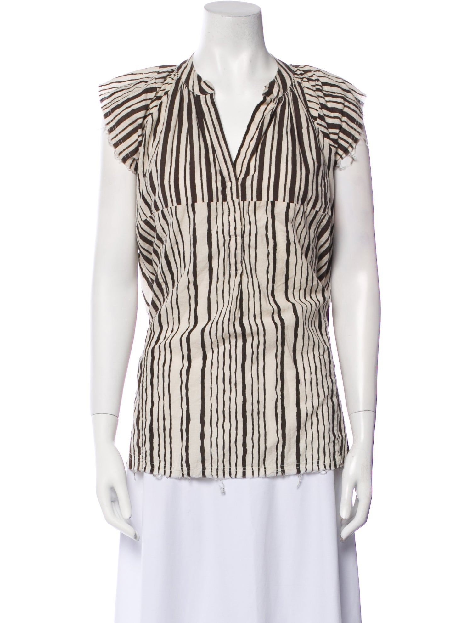 V de Vinster Striped V-Neck Top