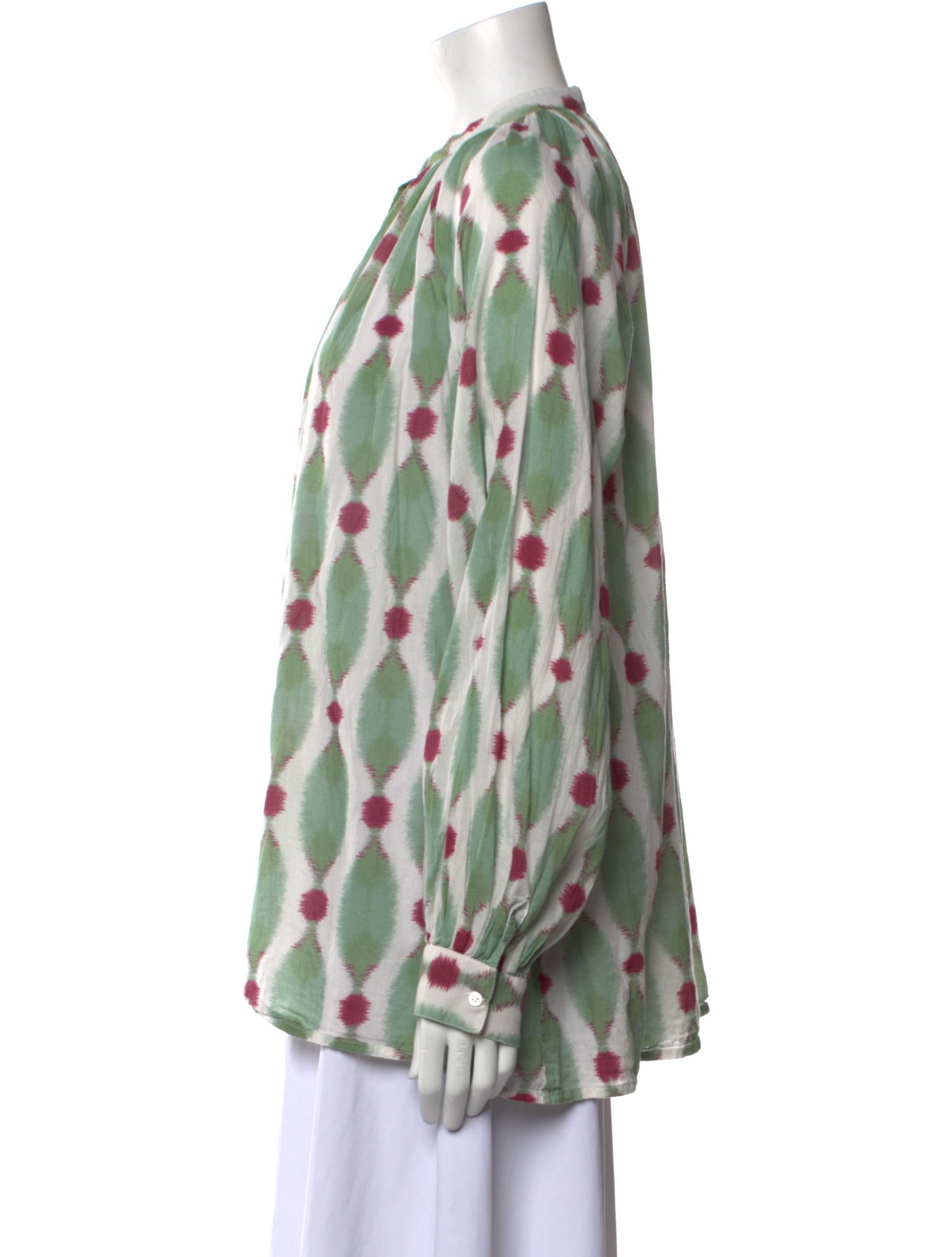 V de Vinster Printed Mock Neck Blouse