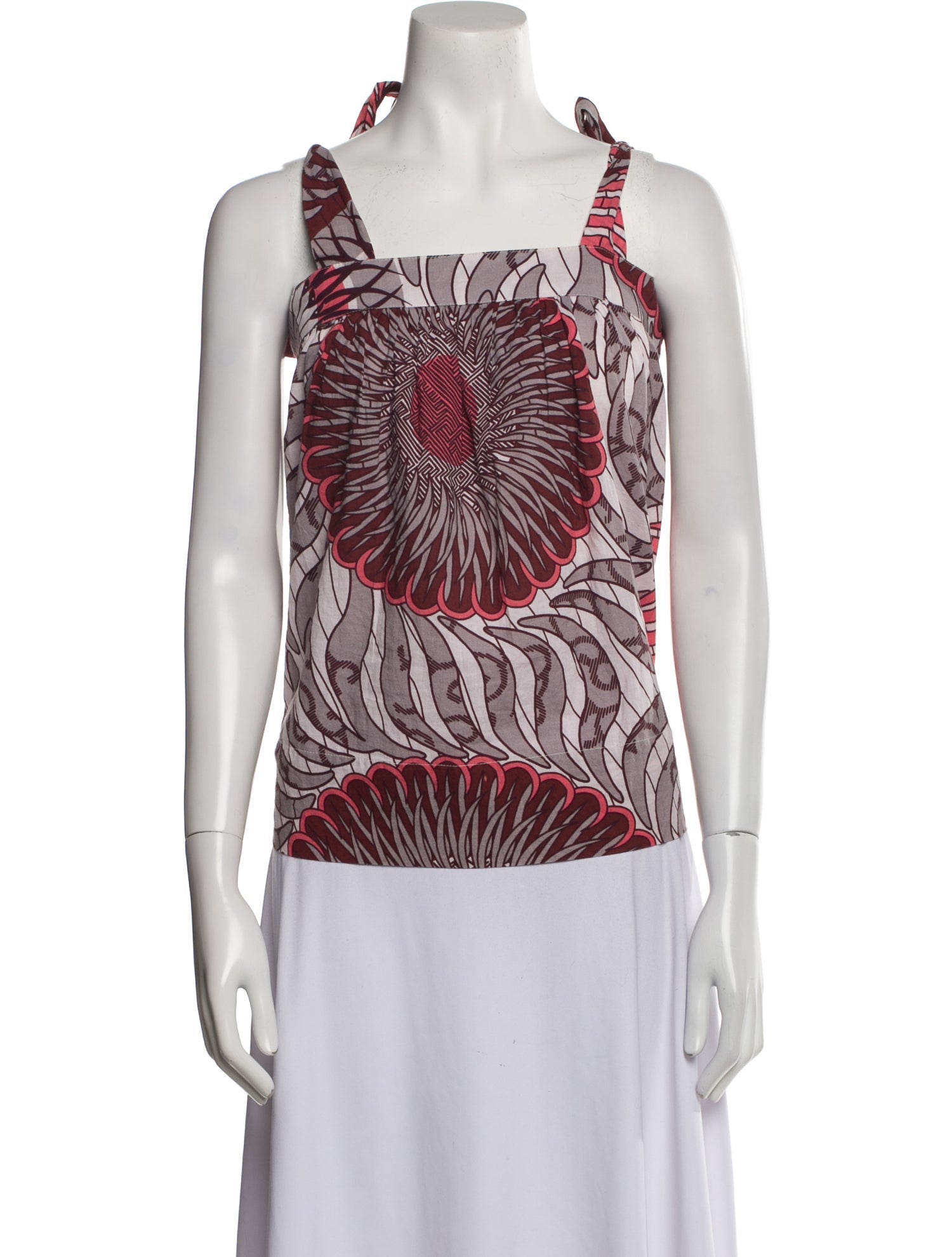 V de Vinster Printed Square Neckline Top