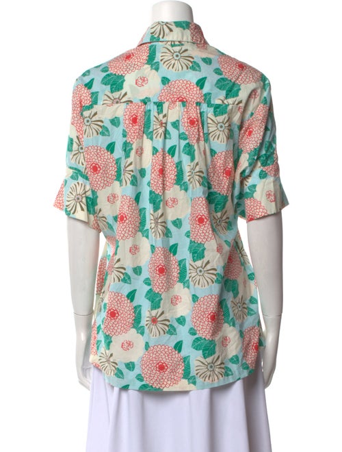 V de Vinster Printed Short Sleeve Button-Up Top