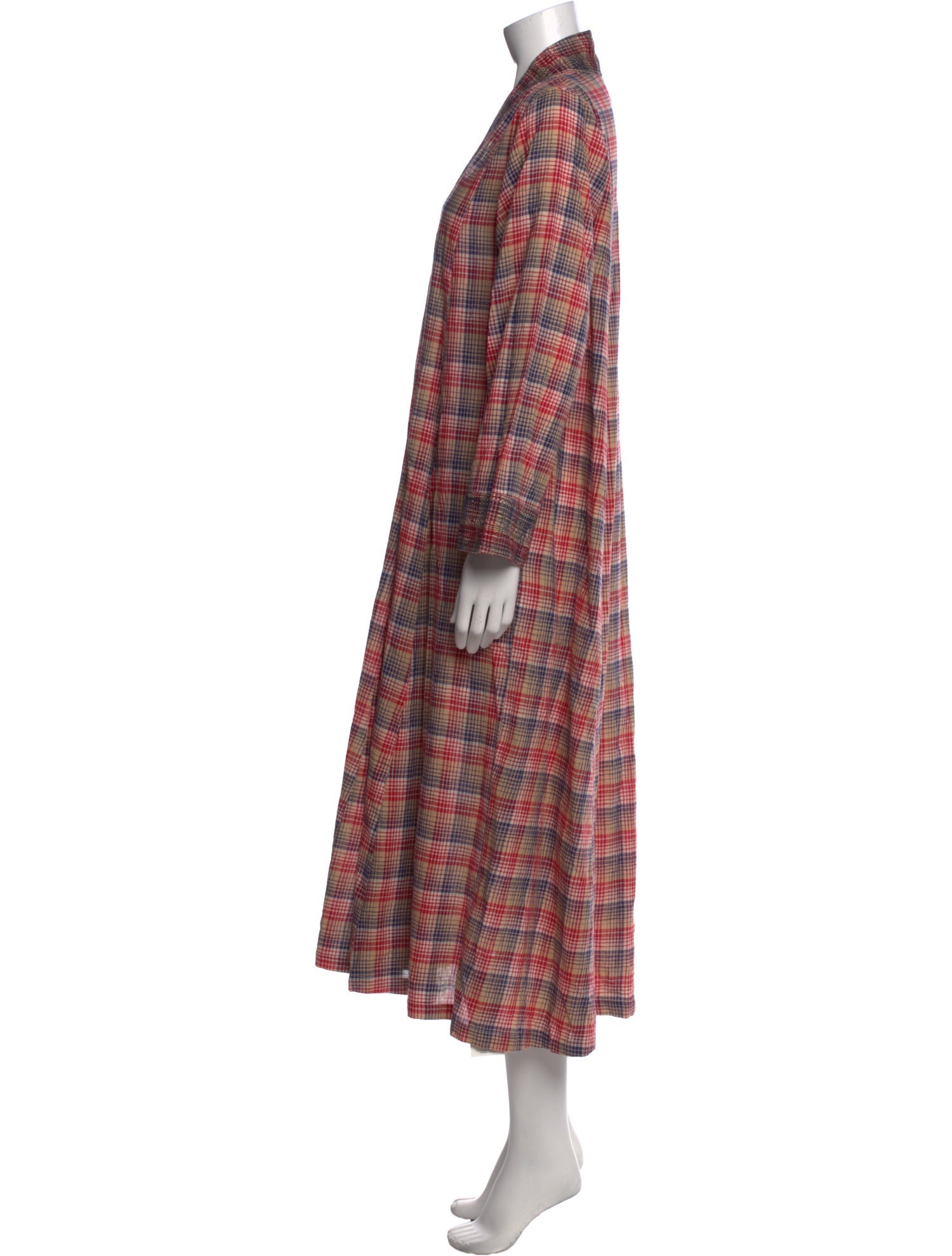 V de Vinster Plaid Print Long Dress