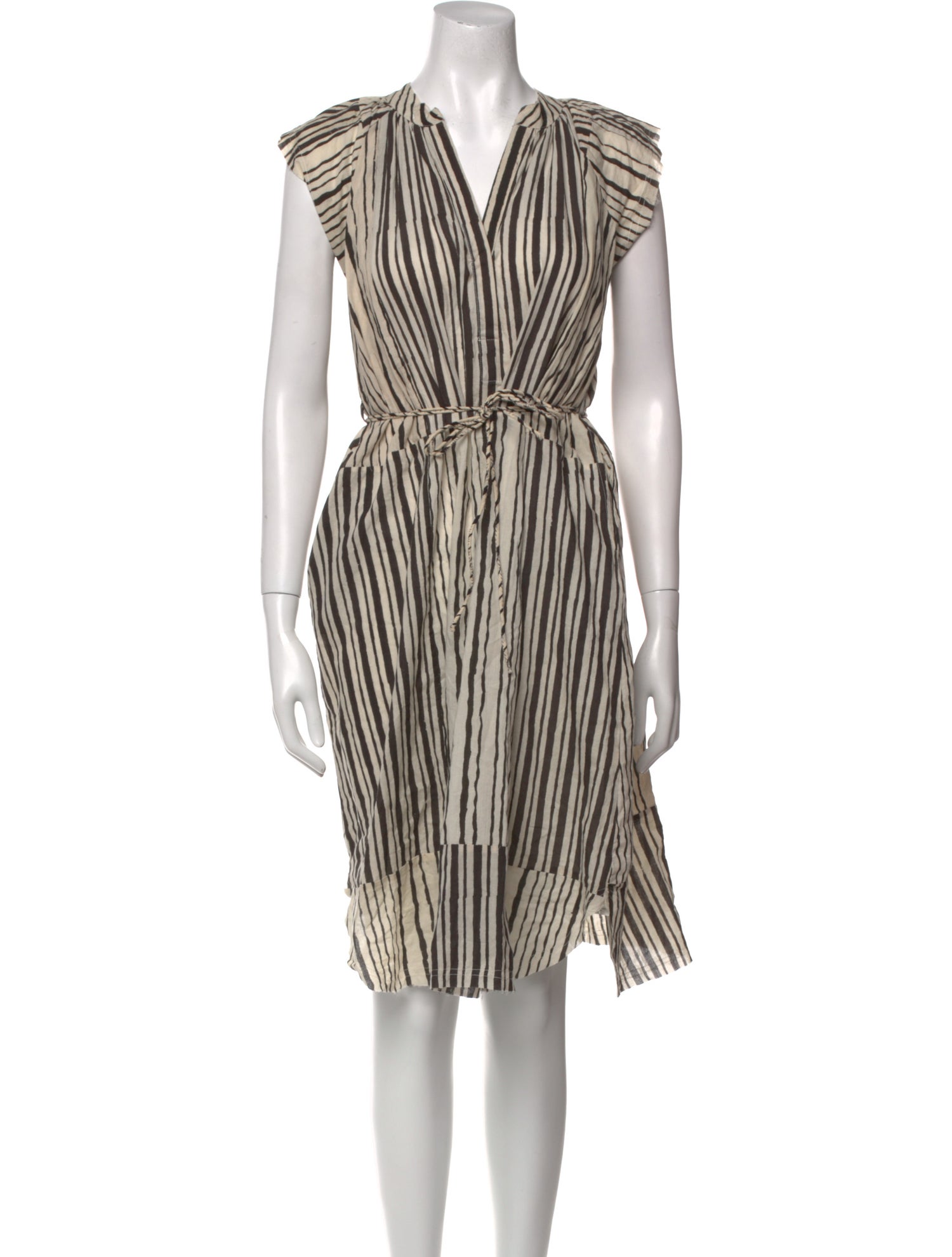 V de Vinster Striped Knee-Length Dress w/ Tags