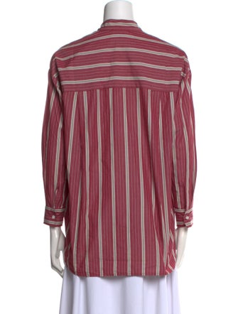 V de Vinster Striped Mock Neck Blouse