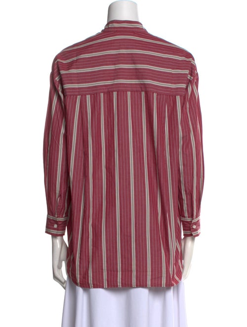 V de Vinster Striped Mock Neck Blouse