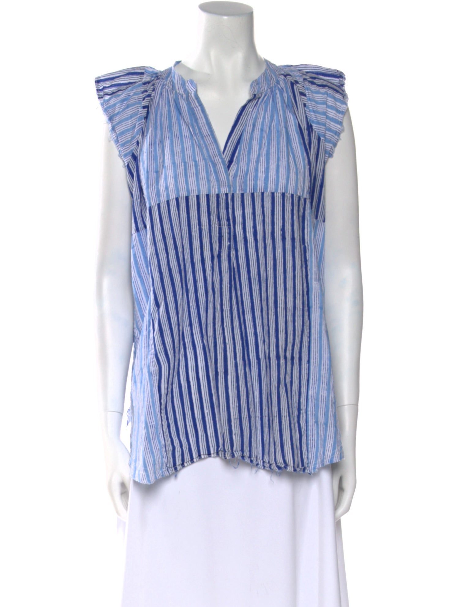 V de Vinster Striped V-Neck Blouse