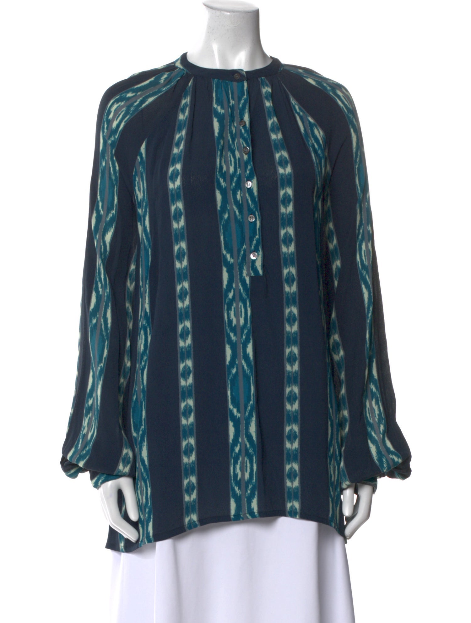 V de Vinster Printed Crew Neck Blouse