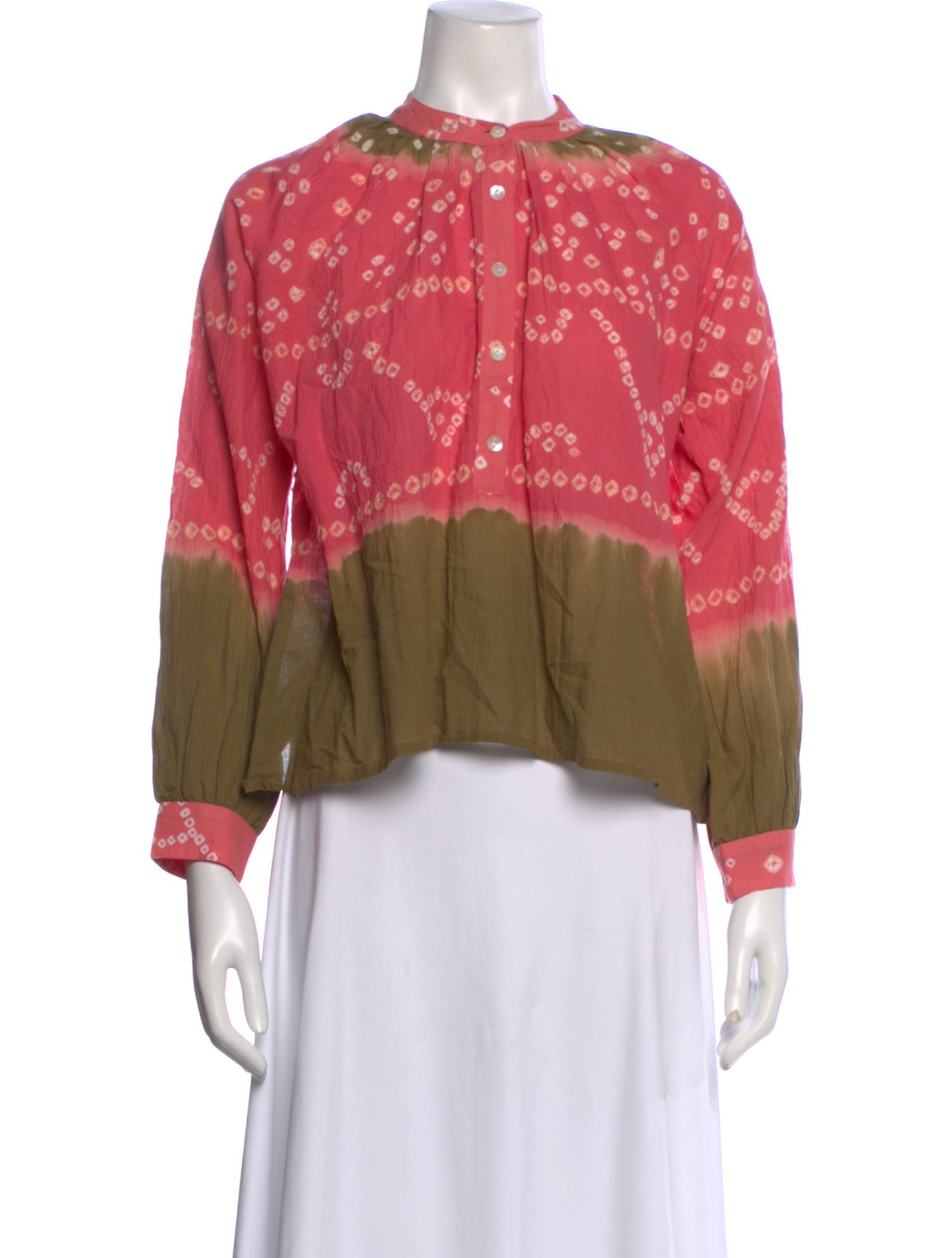 V de Vinster Tie-Dye Print Long Sleeve Blouse w/ Tags