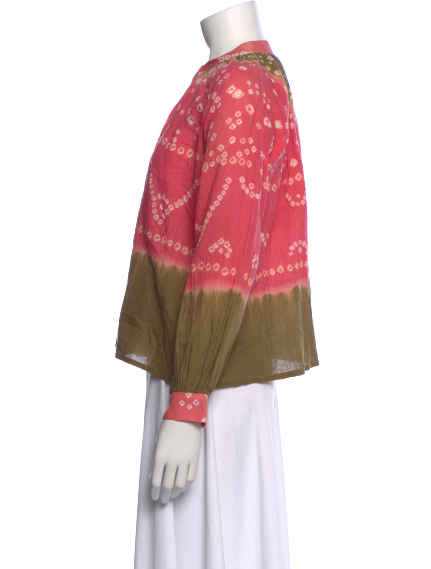 V de Vinster Tie-Dye Print Long Sleeve Blouse w/ Tags