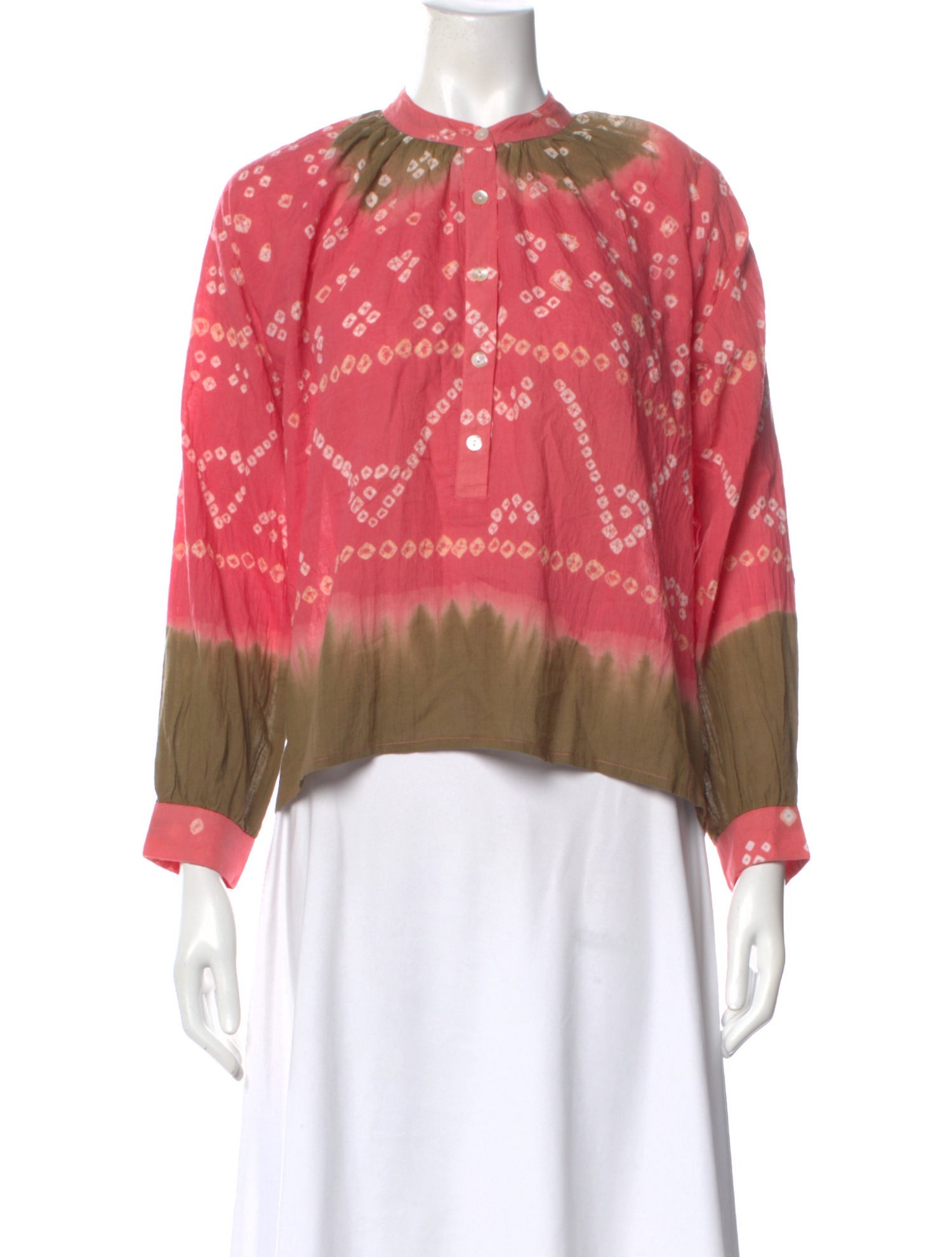 V de Vinster Tie-Dye Print Long Sleeve Blouse w/ Tags