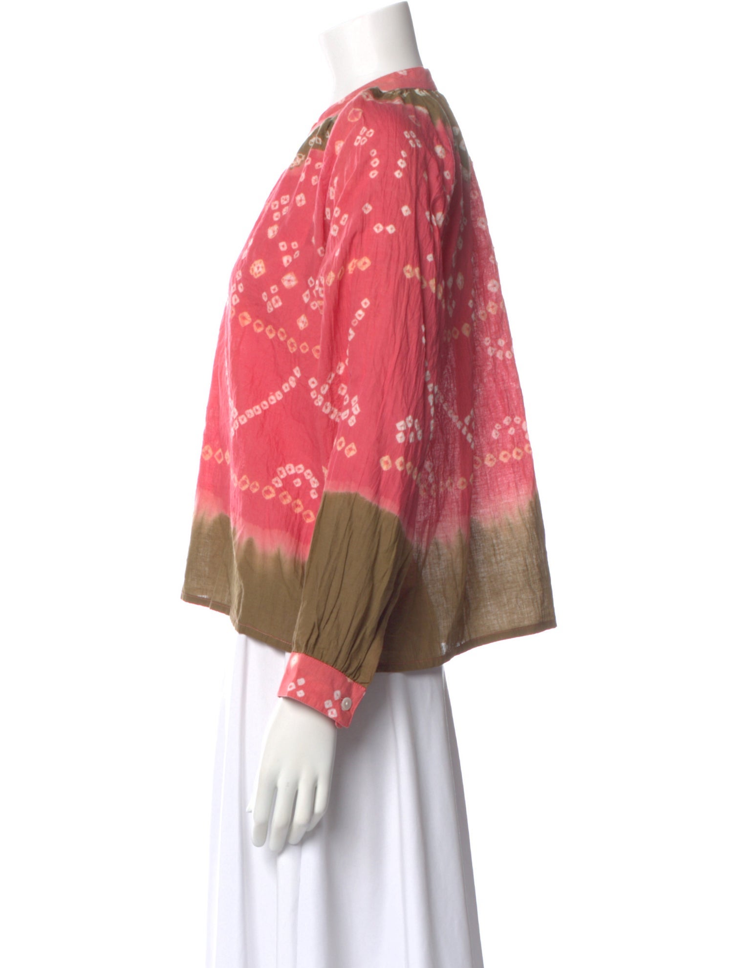 V de Vinster Tie-Dye Print Long Sleeve Blouse w/ Tags