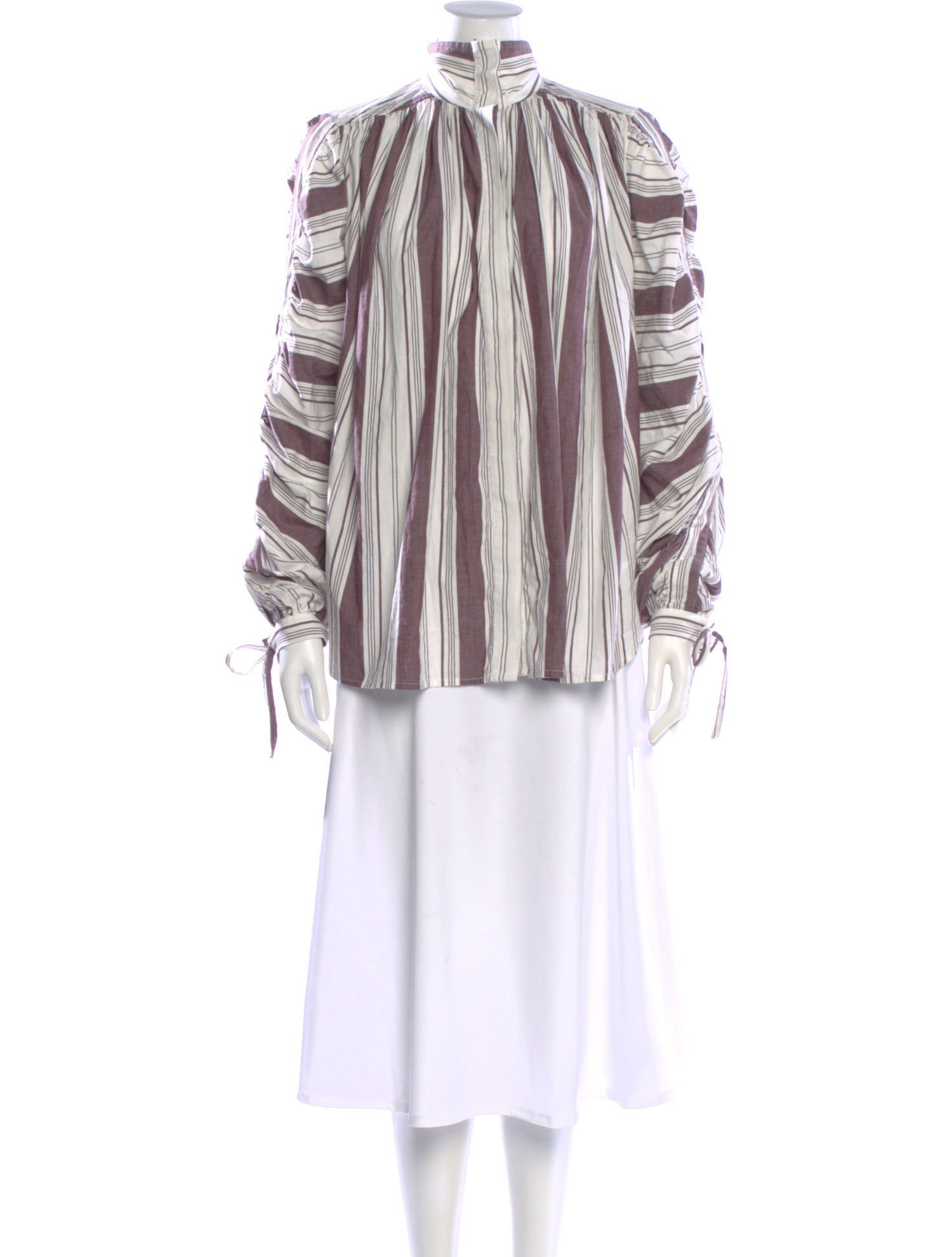 V de Vinster Striped Long Sleeve Blouse