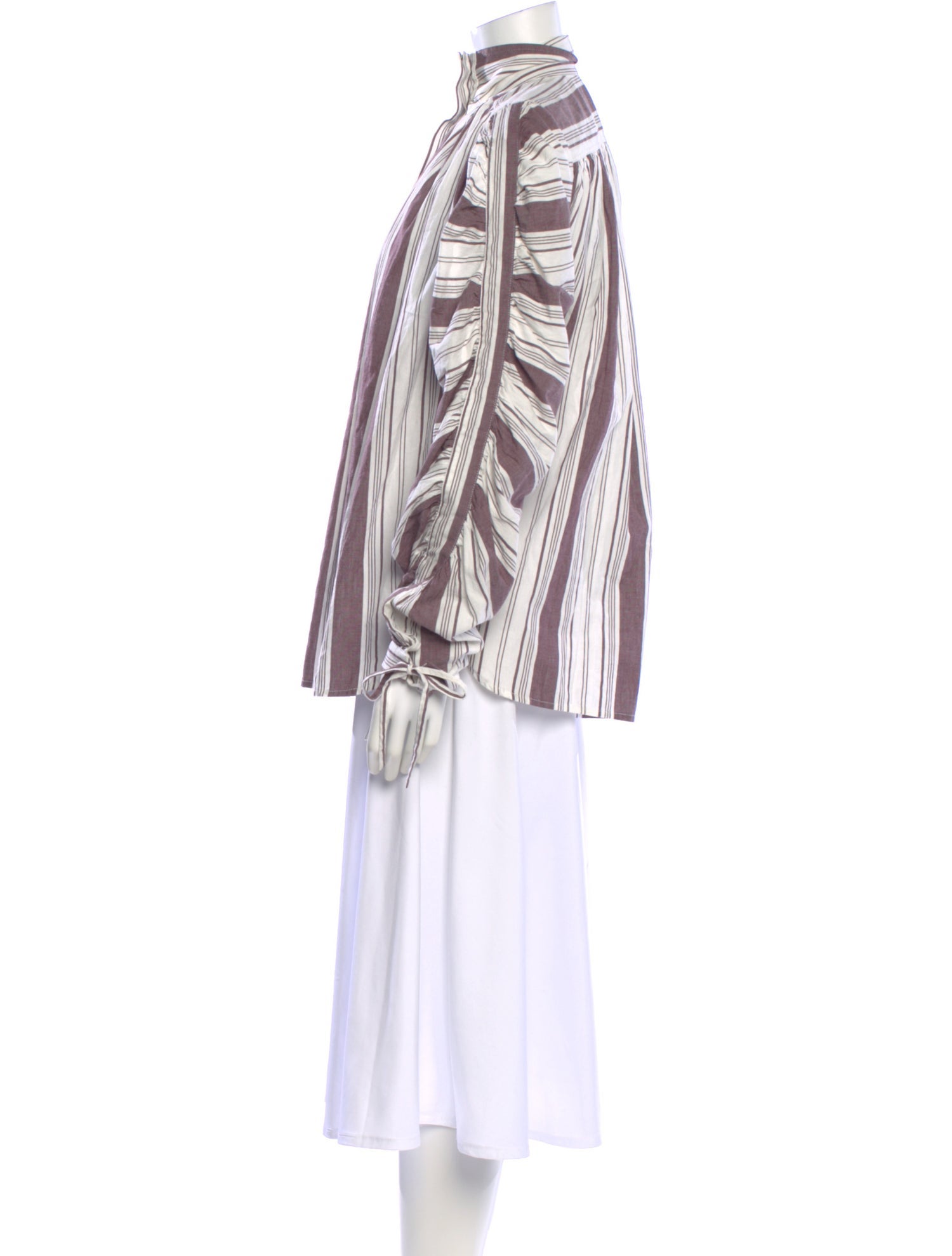 V de Vinster Striped Long Sleeve Blouse