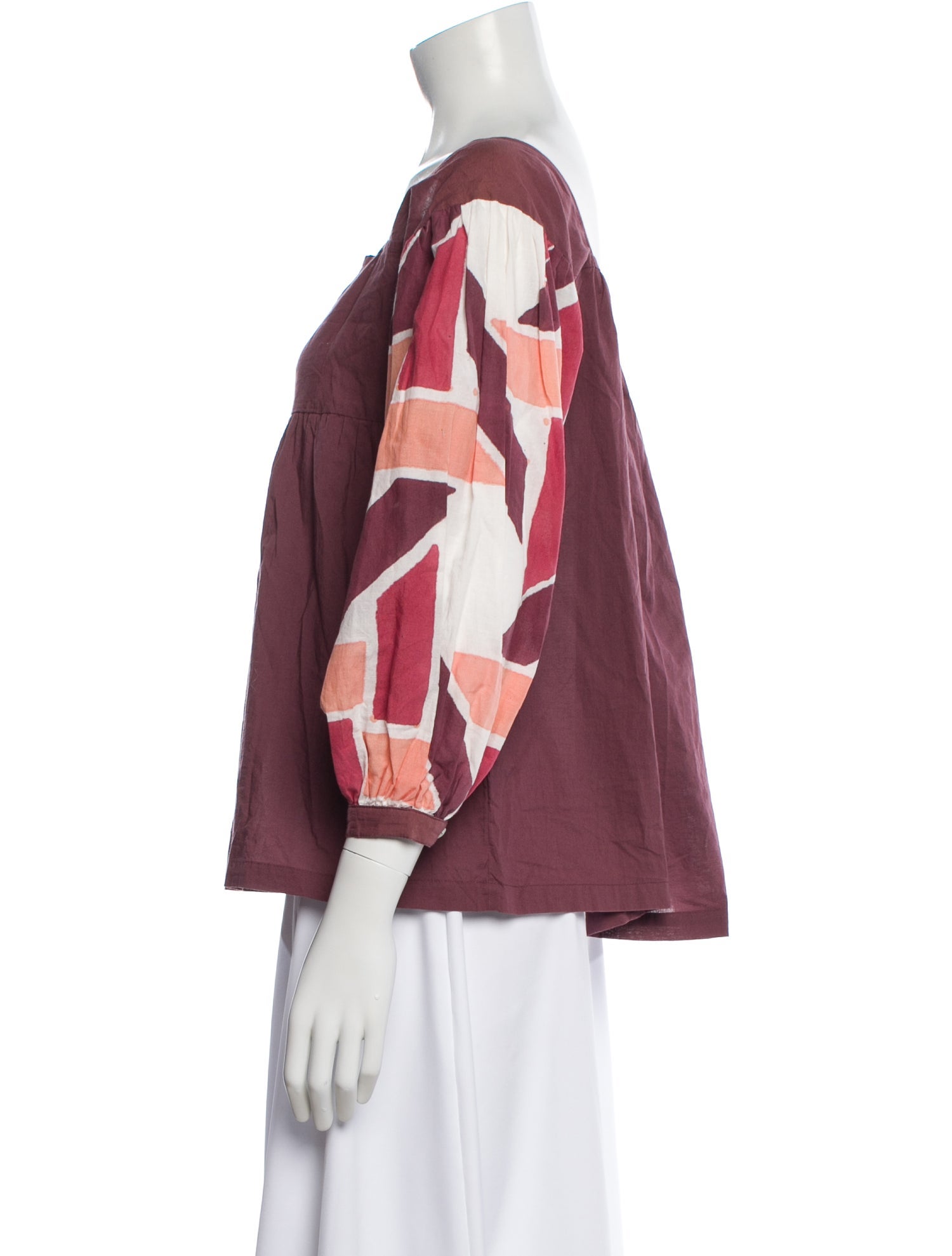 V de Vinster Patterned Square Neckline Blouse