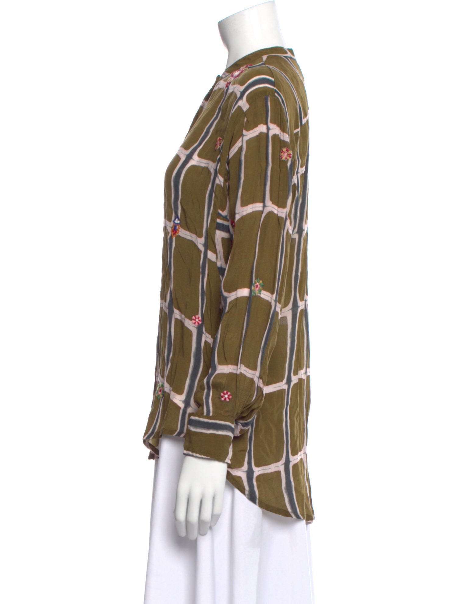 V de Vinster Patterned Long Sleeve Blouse w/ Tags
