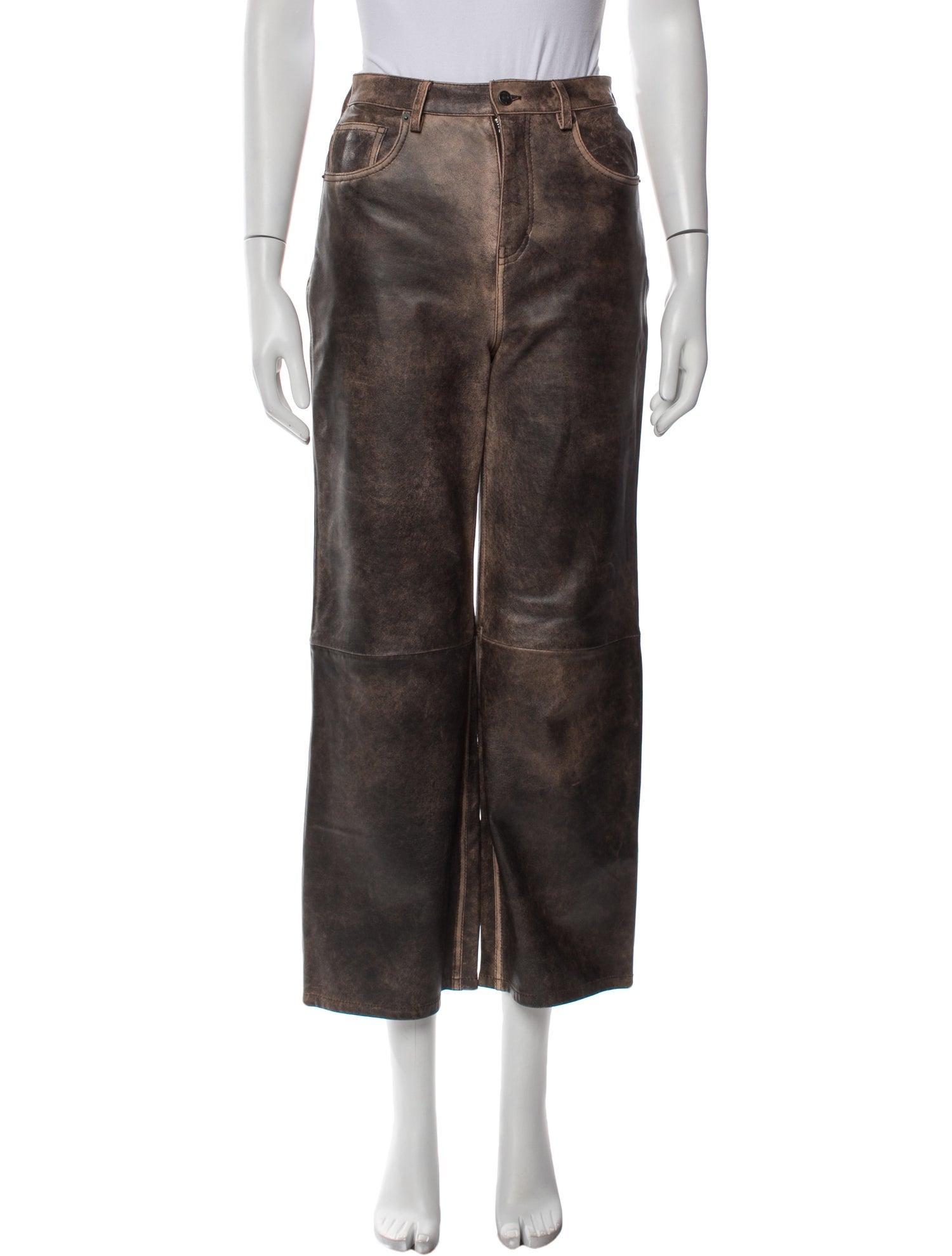Veda x Reformation Leather Wide Leg Pants