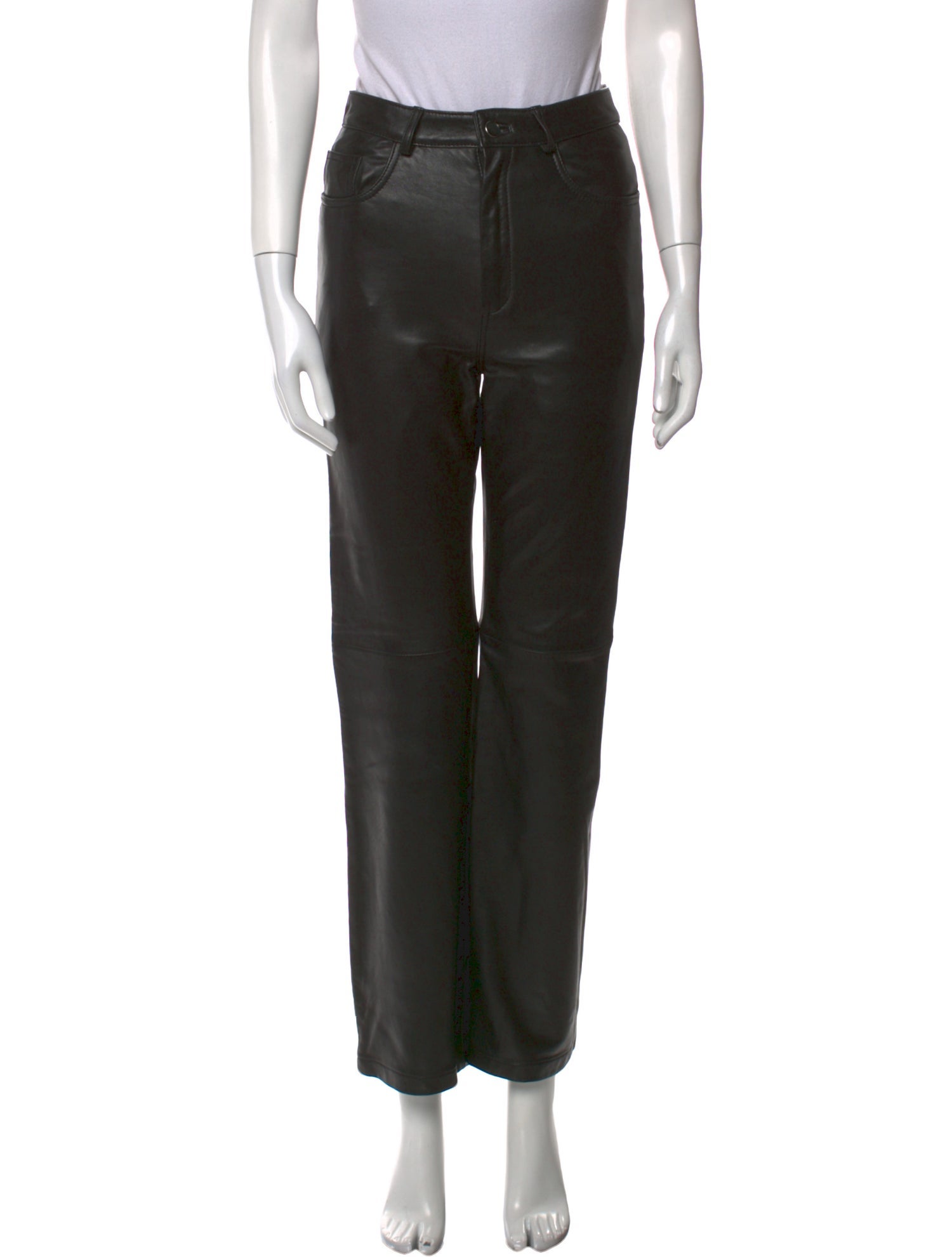 Veda x Reformation Leather Wide Leg Pants