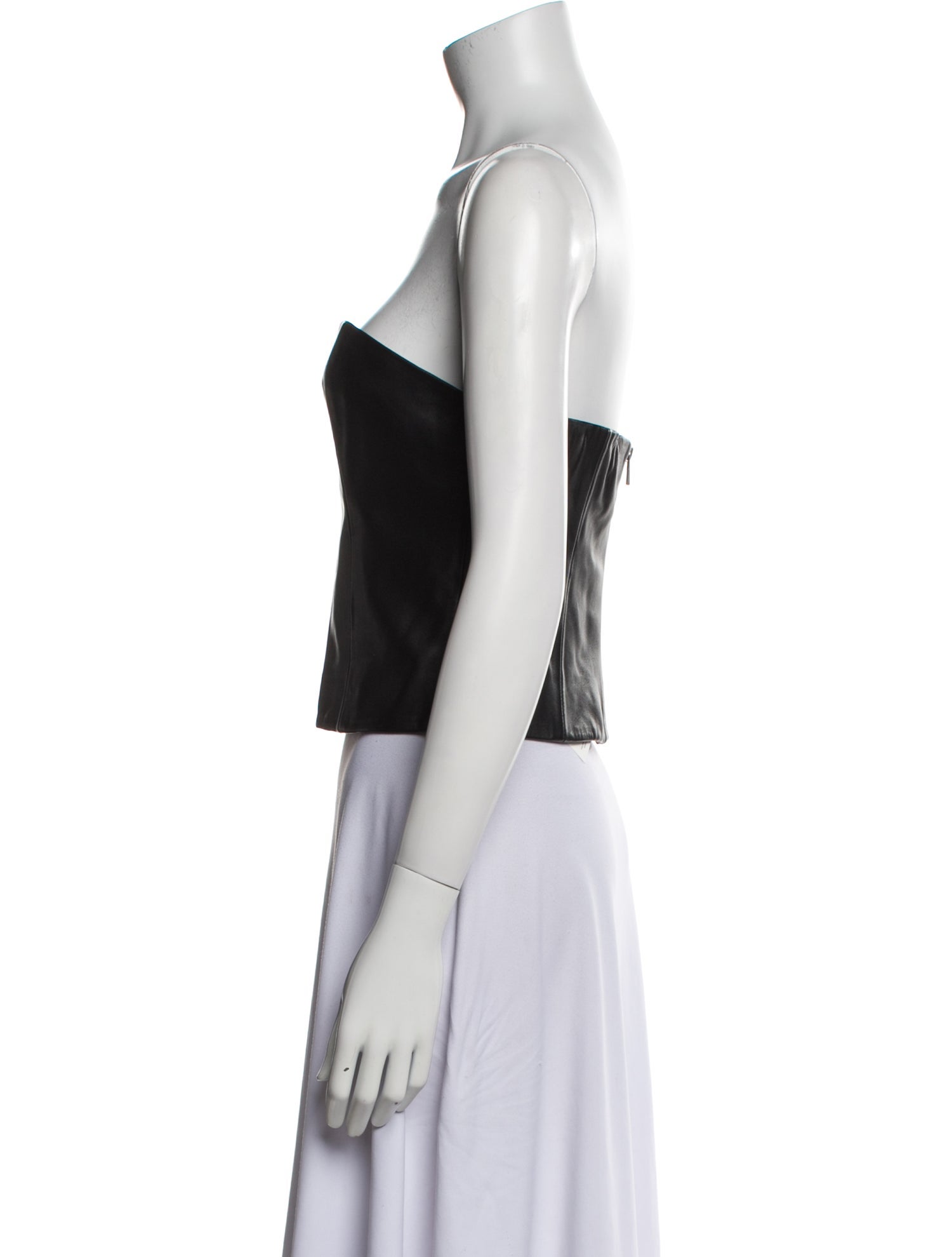 Veda x Reformation Lamb Leather Strapless Crop Top