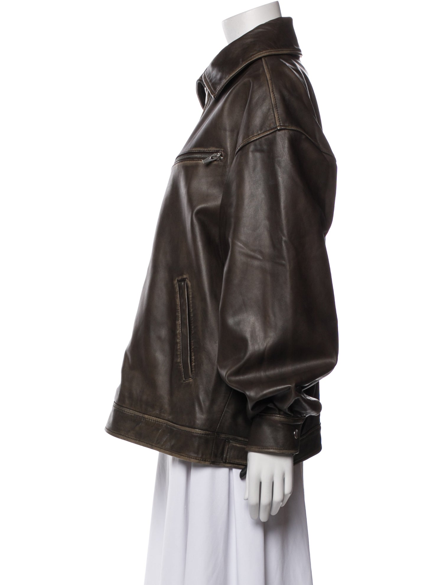 Veda x Reformation Leather Bomber Jacket