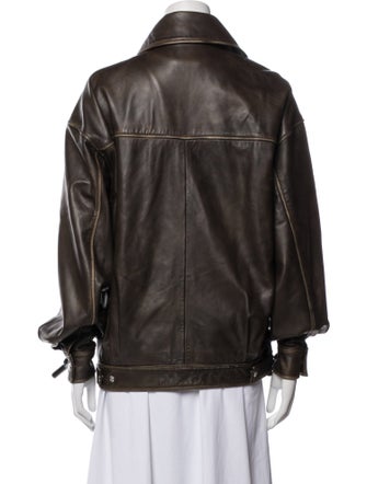 Veda x Reformation Leather Bomber Jacket