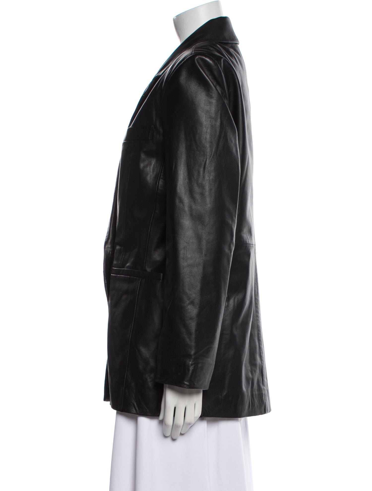 Veda x Reformation Leather Peacoat