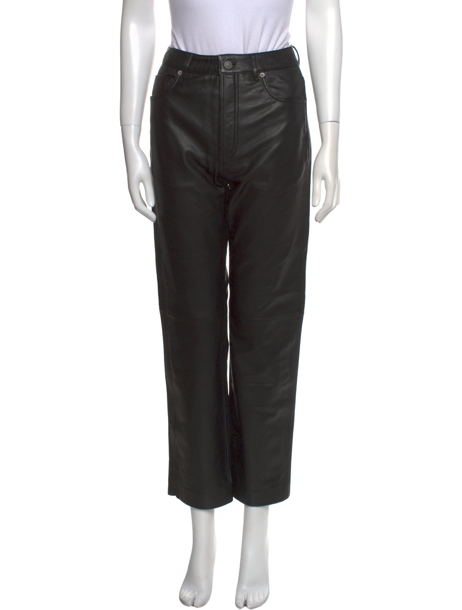 Veda x Reformation Leather Straight Leg Pants