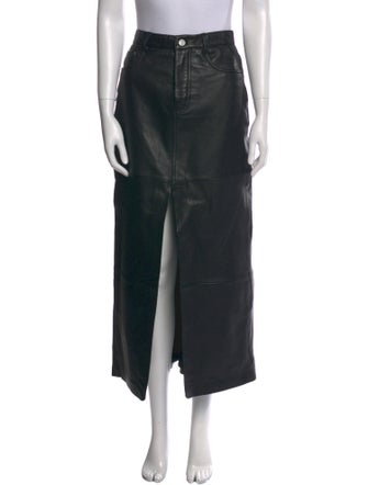 Veda x Reformation Leather Midi Length Skirt